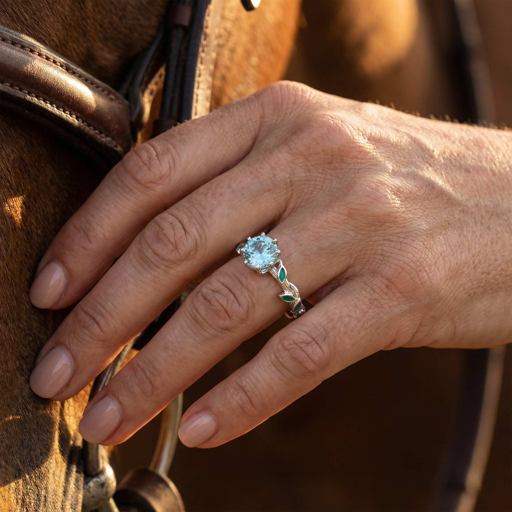 Promise Rose Ring - Aquamarine
