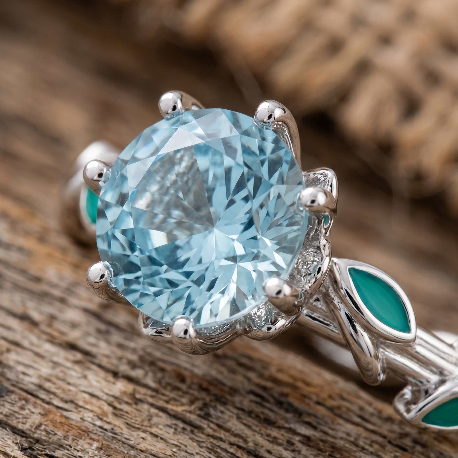 Promise Rose Ring - Aquamarine