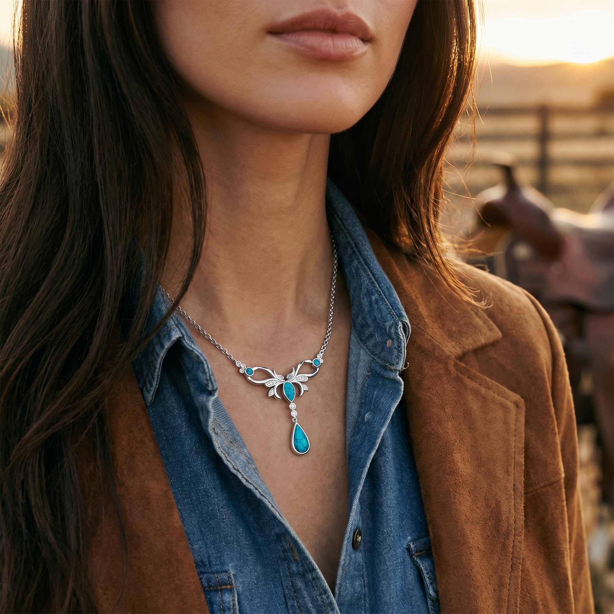 Sacred Antler Necklace - Turquoise