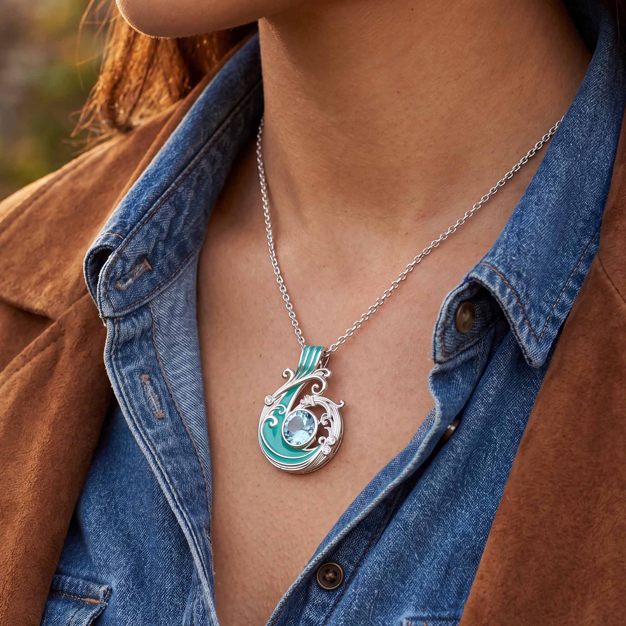 Savanna Swirl Necklace - Aquamarine