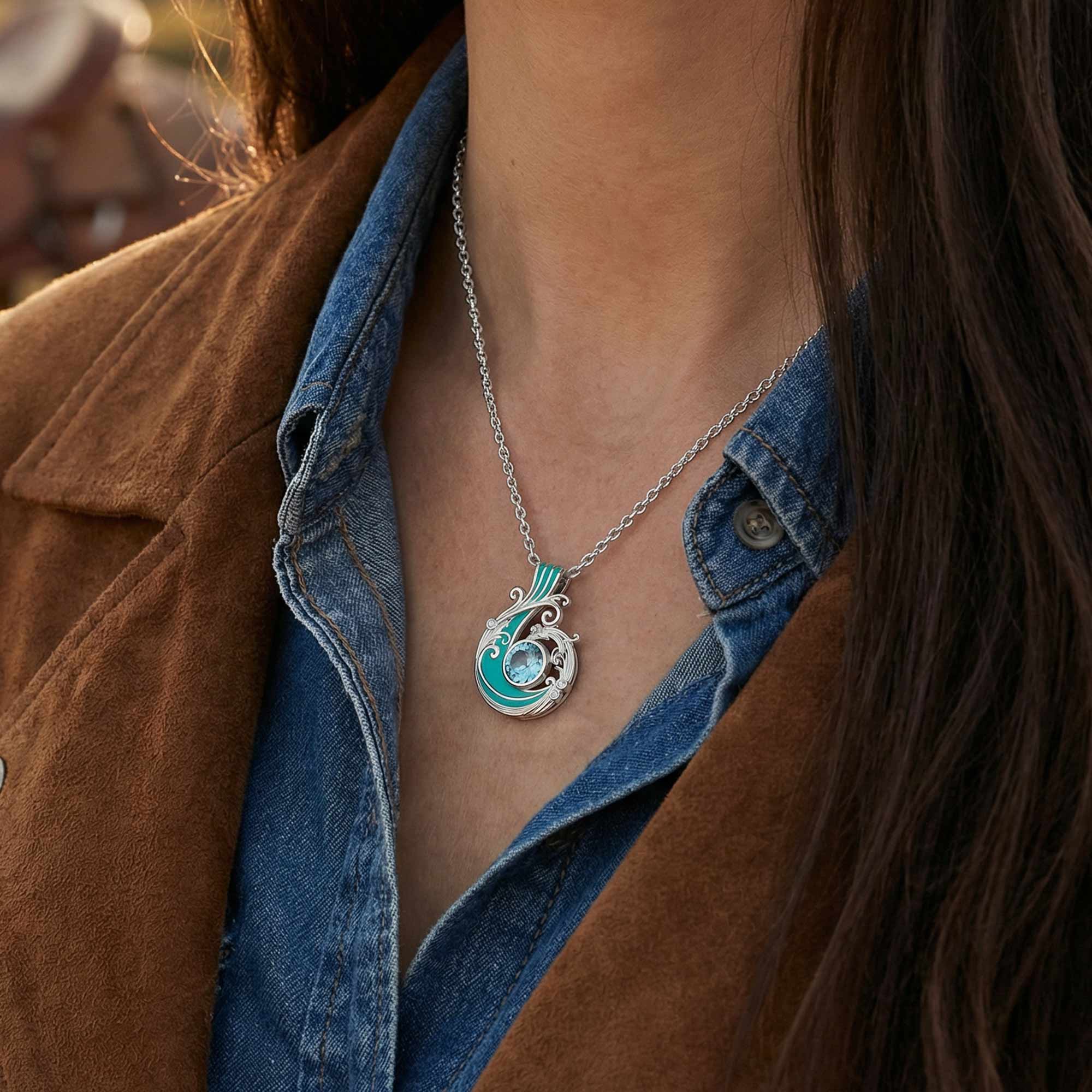 Savanna Swirl Necklace - Aquamarine
