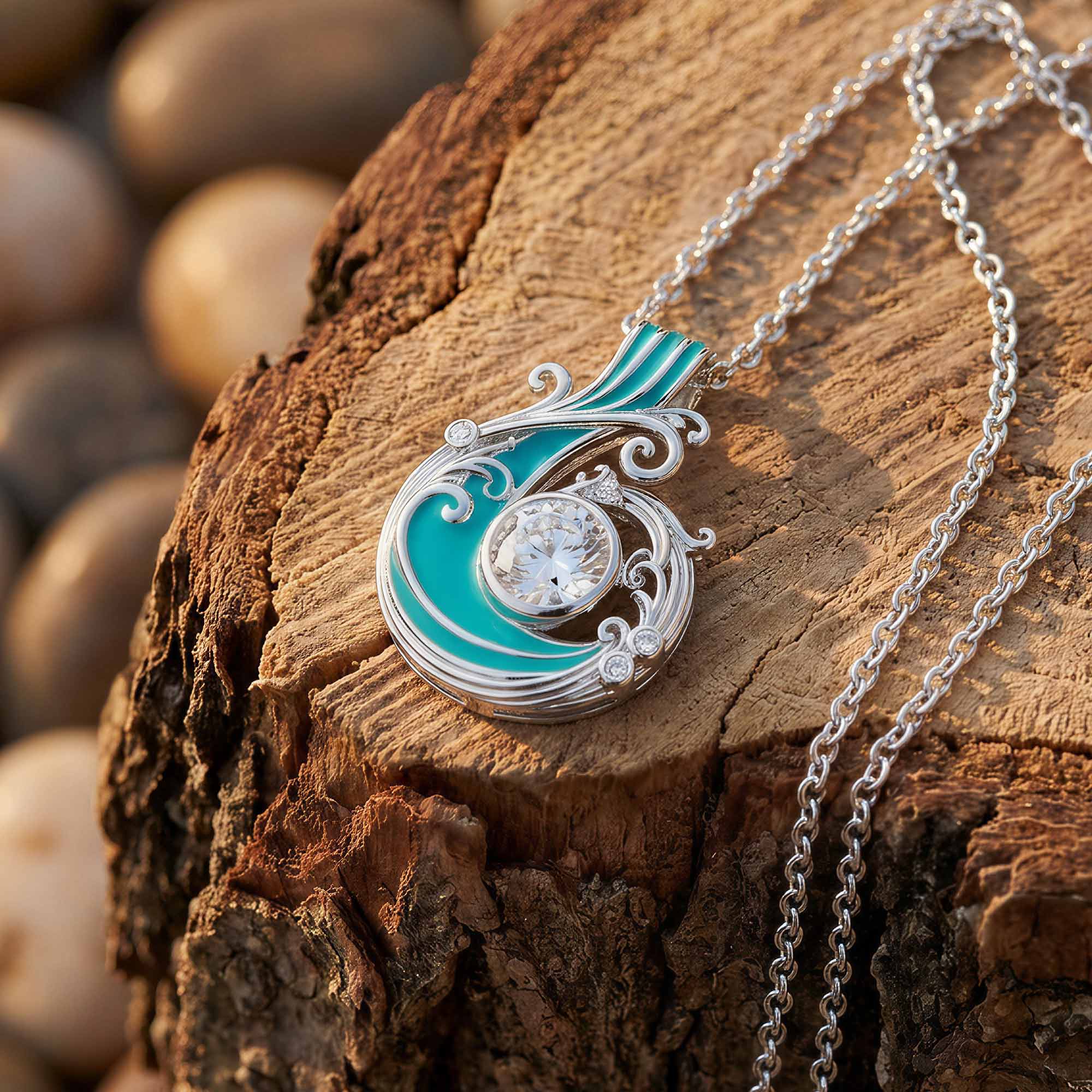 Savanna Swirl Necklace - Moissanite