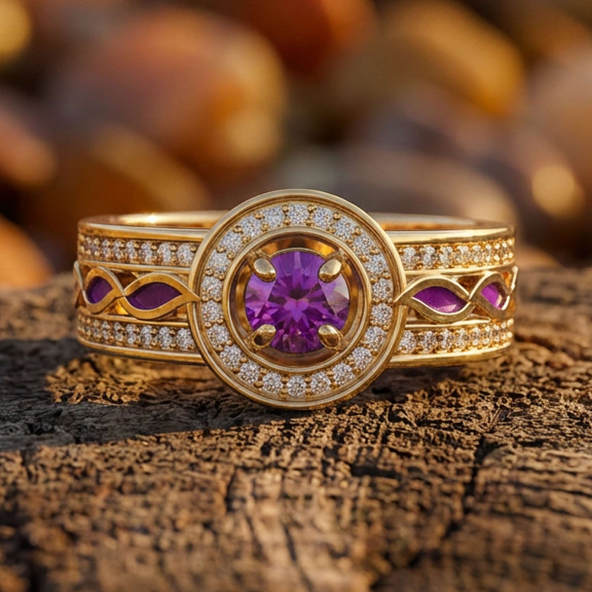 Shining Rodeo Ring - Amethyst & Purple