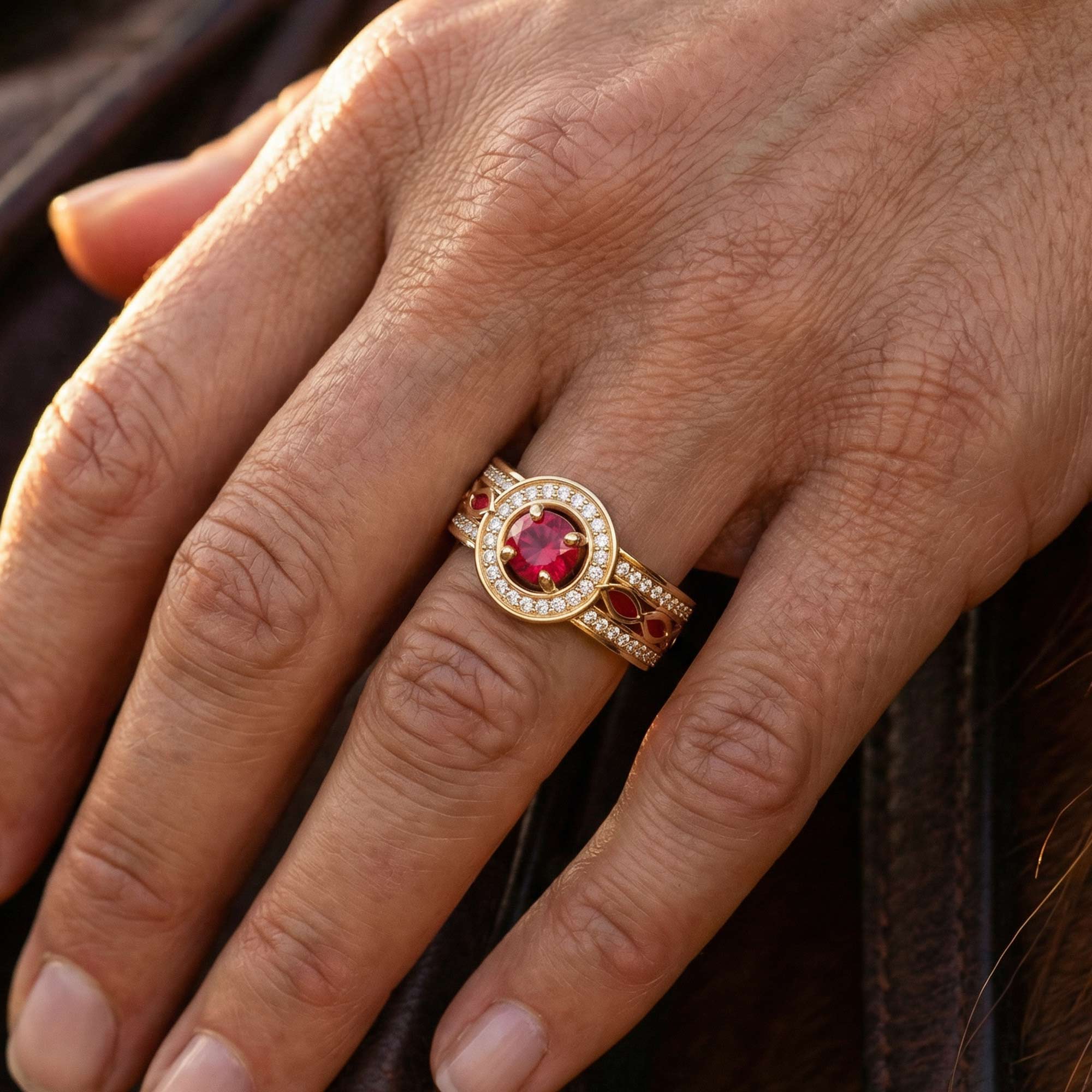 Shining Rodeo Ring - Ruby & Red