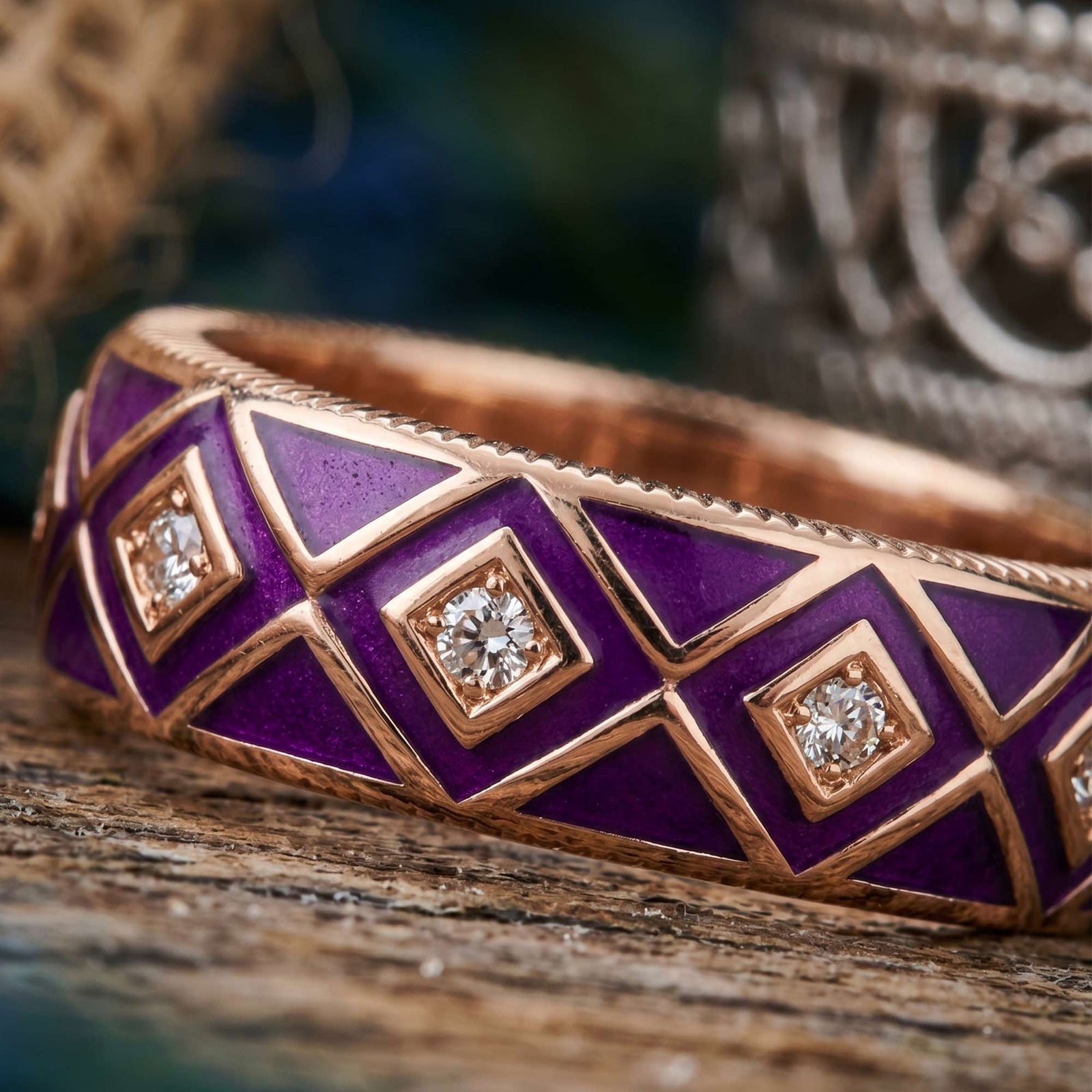 Sierra Geometric Ring - Purple