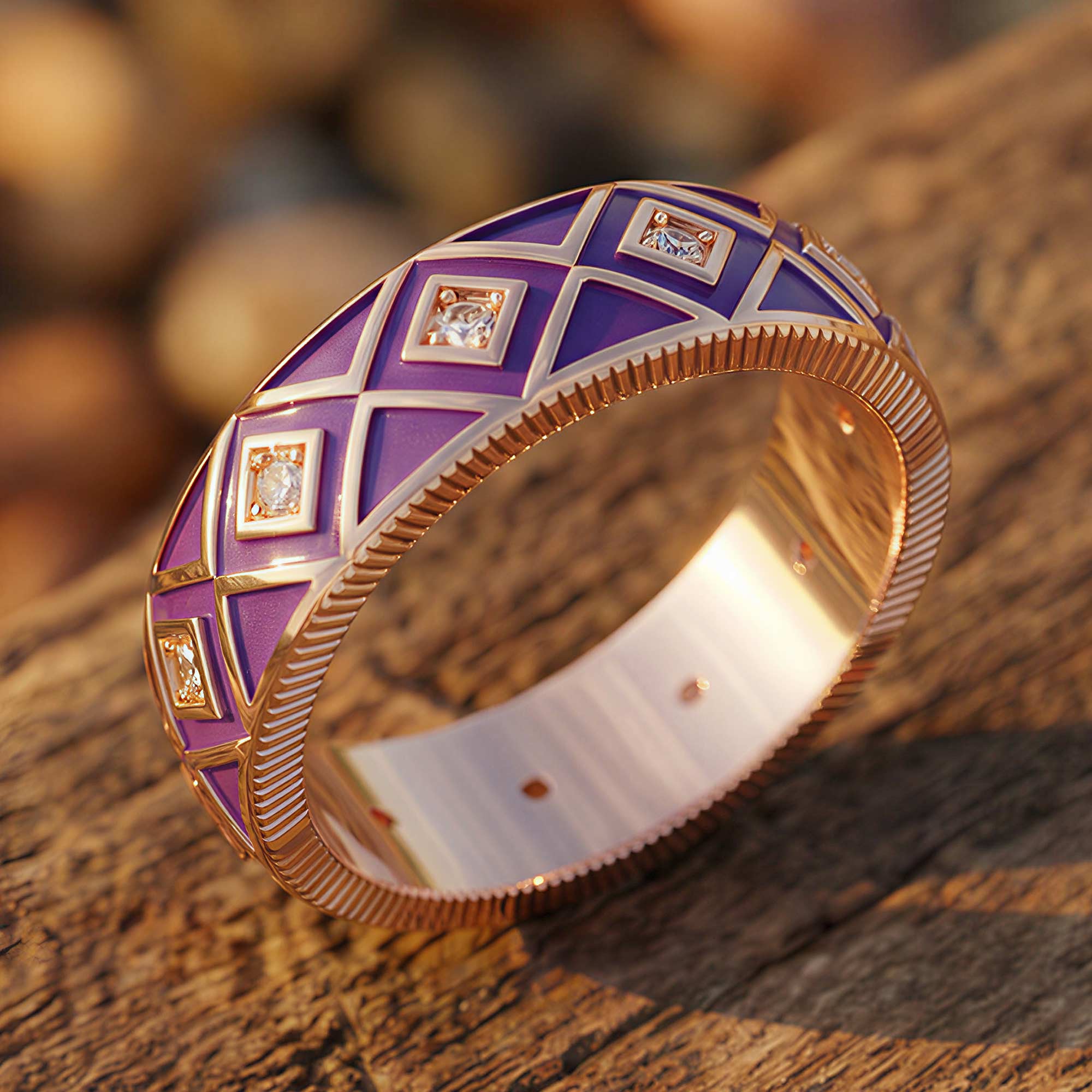 Sierra Geometric Ring - Purple