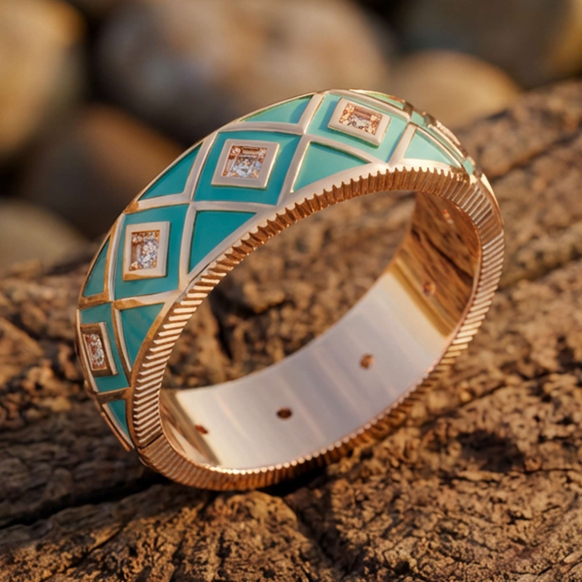 Sierra Geometric Ring - Turquoise