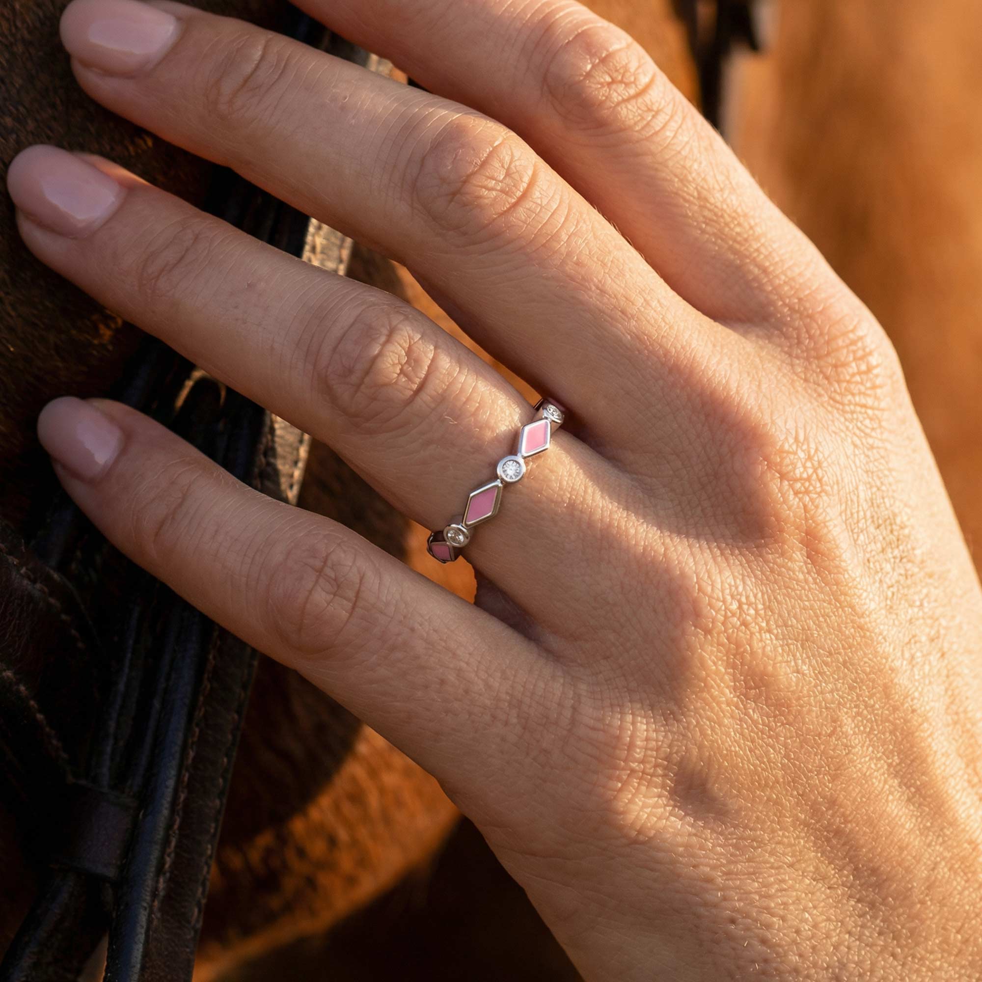 Silent Geometry Ring - Pink