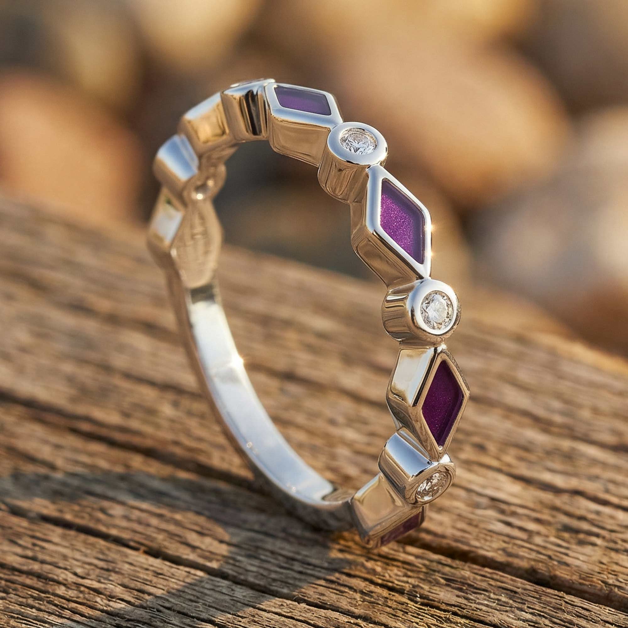 Silent Geometry Ring - Purple