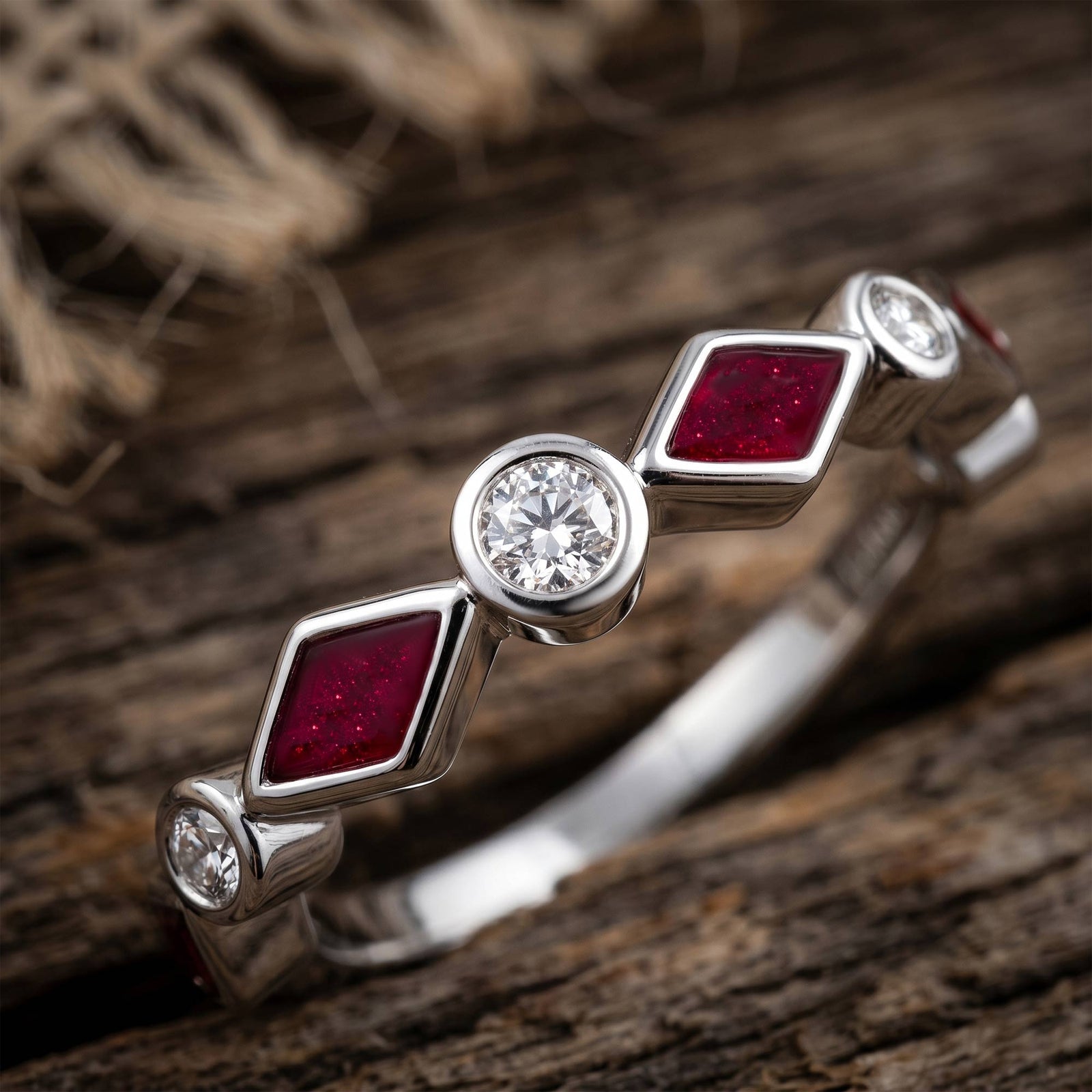Silent Geometry Ring - Red