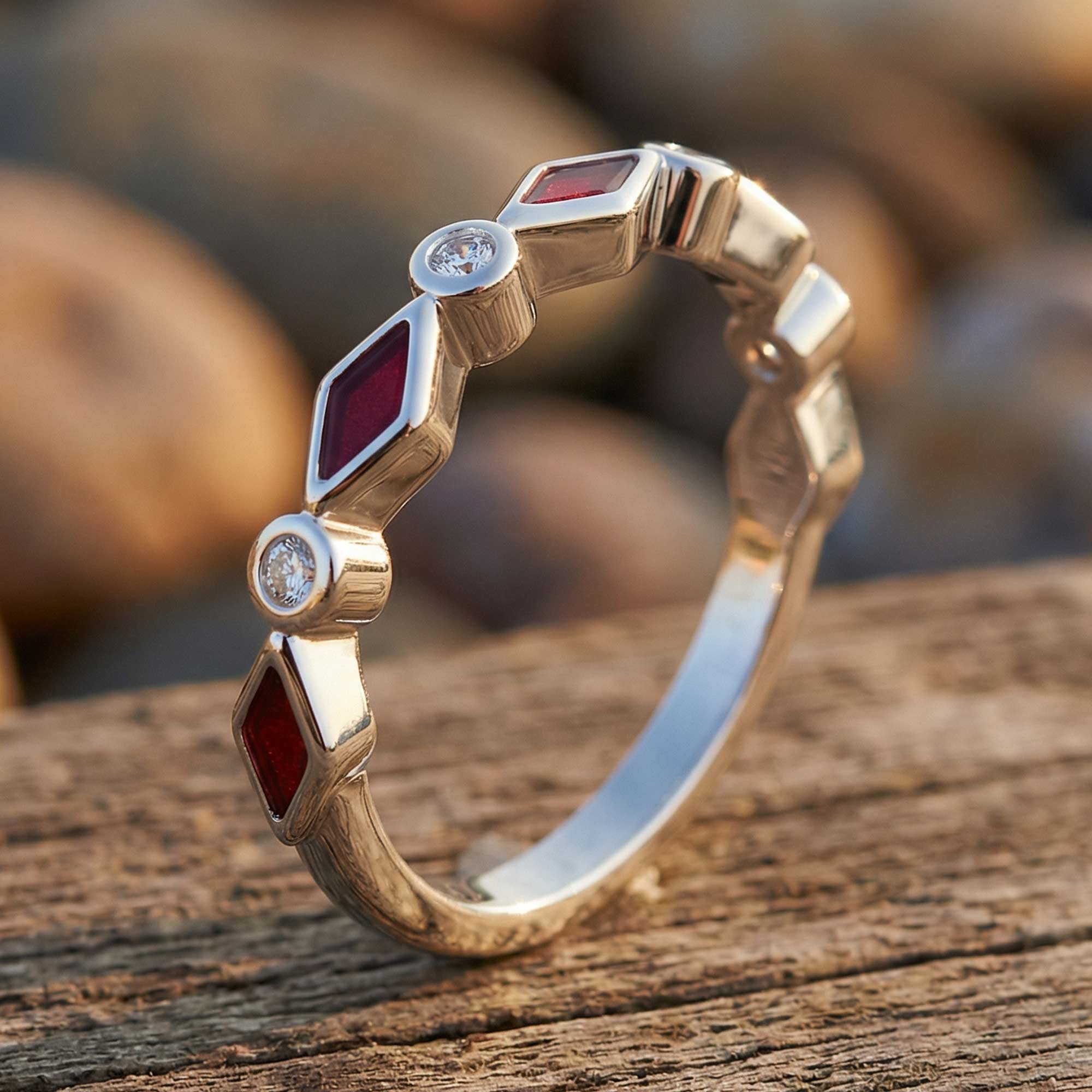 Silent Geometry Ring - Red