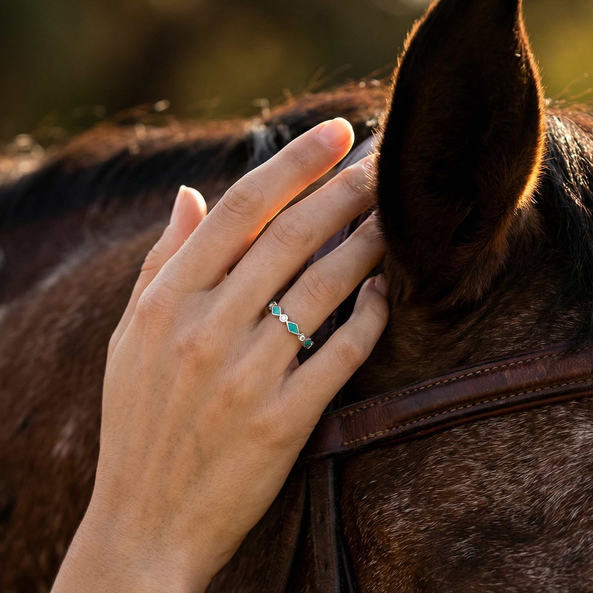 Silent Geometry Ring - Turquoise