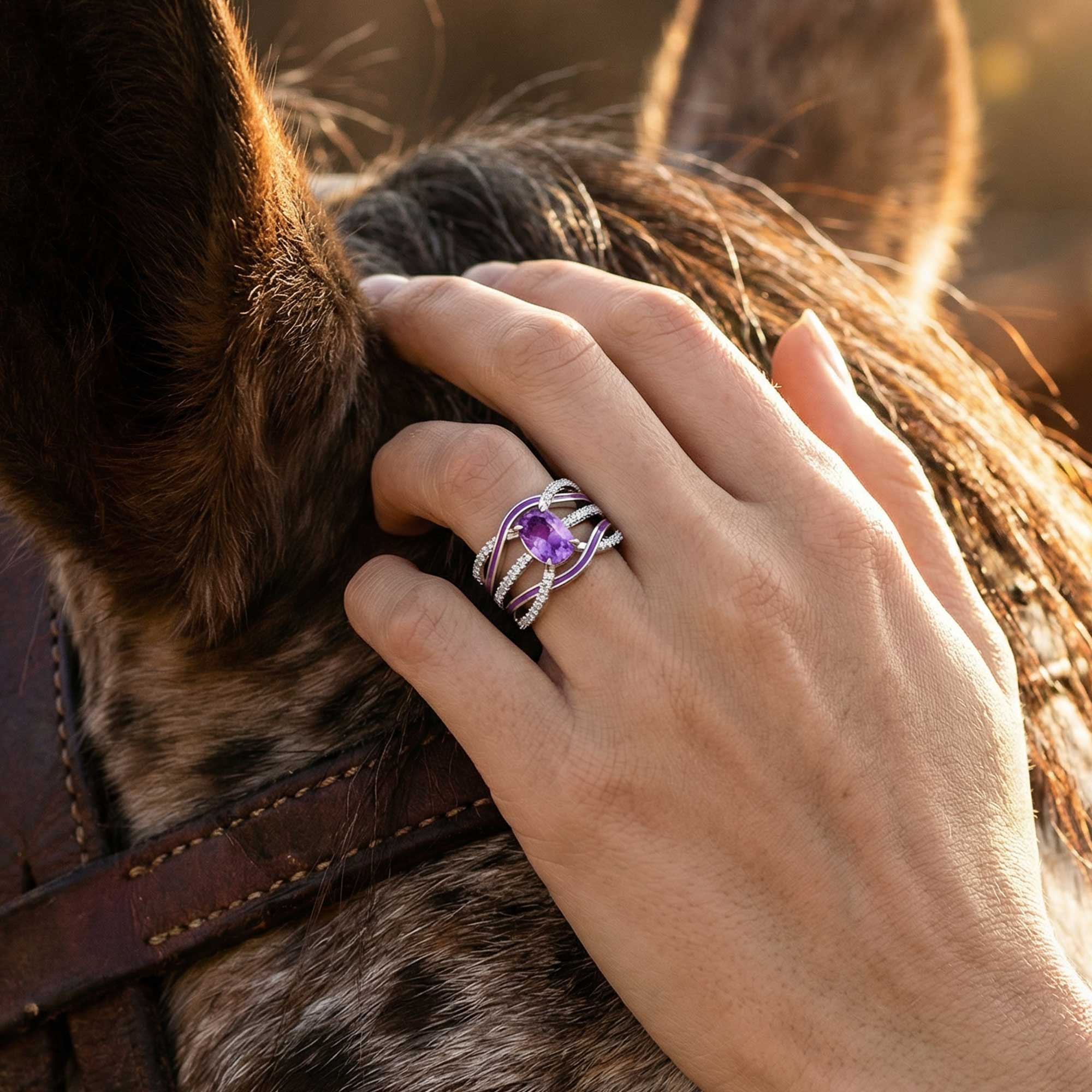 Silver Rapids Ring - Amethyst
