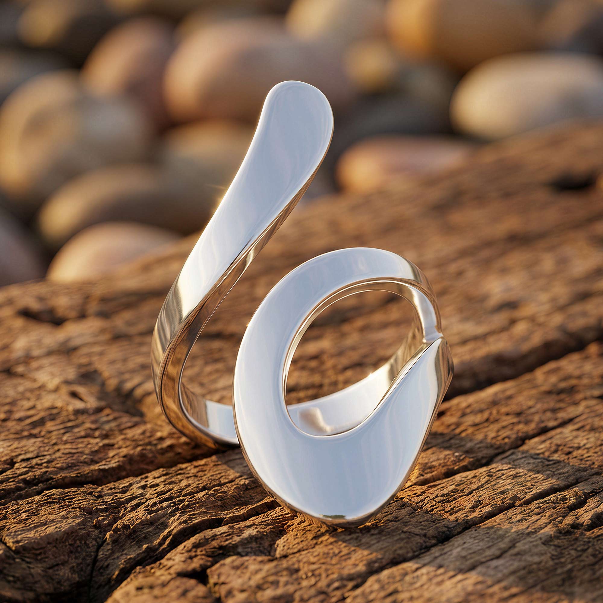 Sleek Asymmetrical Metal Ring