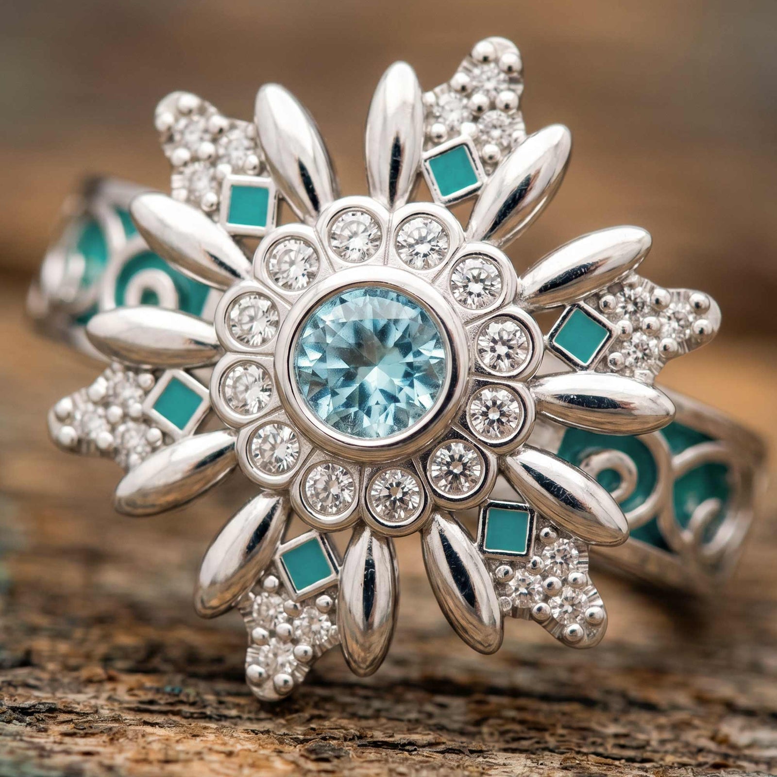 Snowbound Mystery Ring - Aquamarine