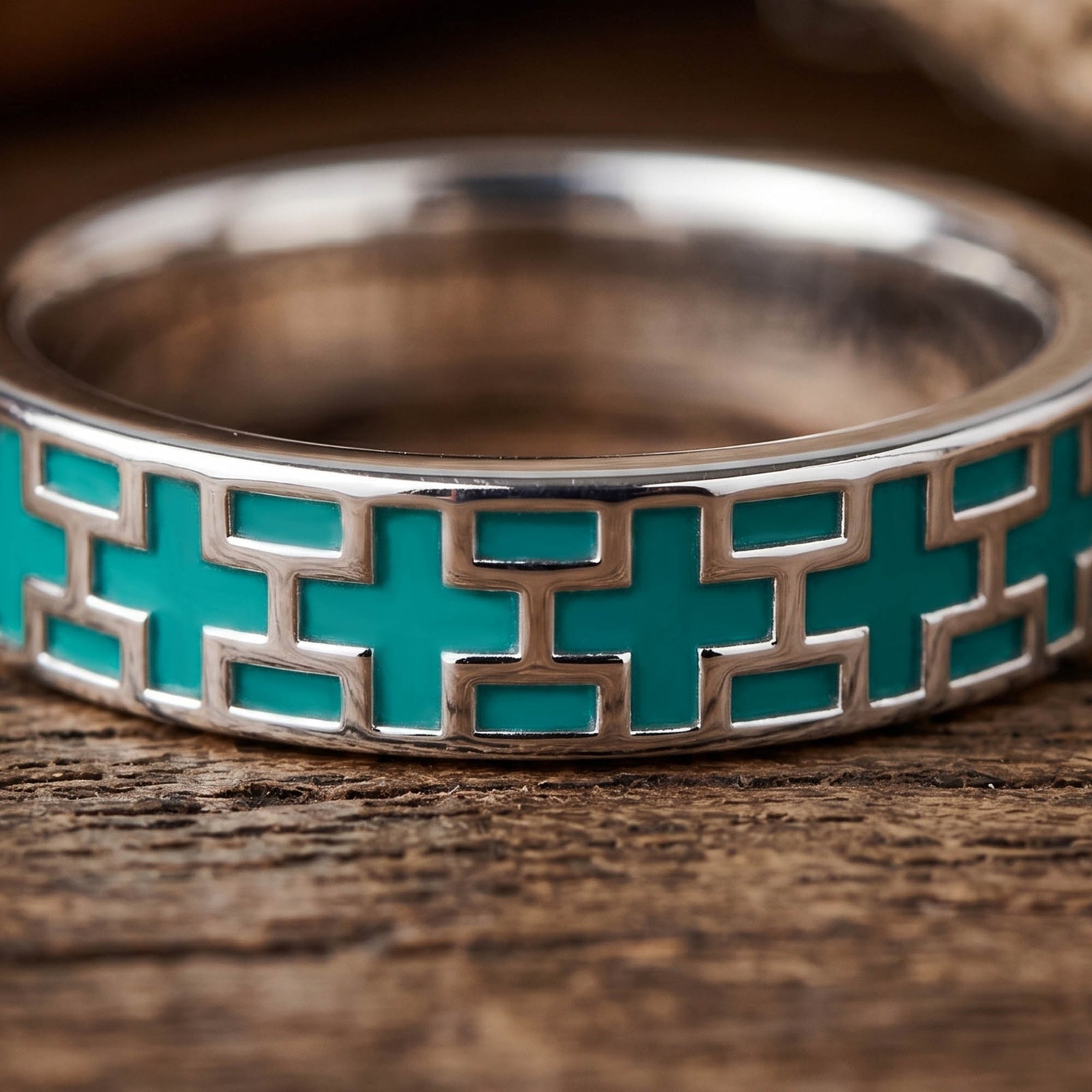 Stacked Edge Ring - Turquoise