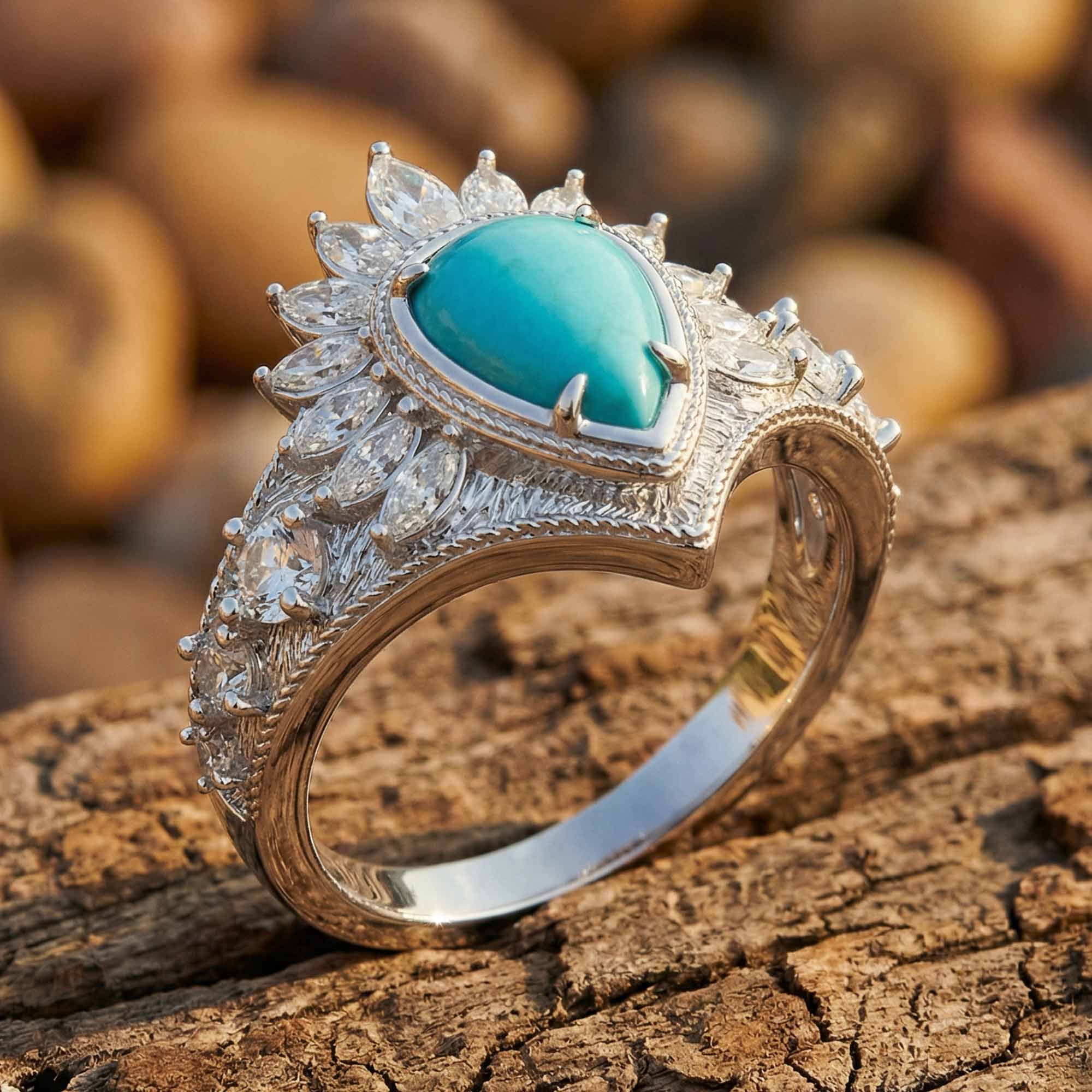 Sunrise Dew Ring - Turquoise