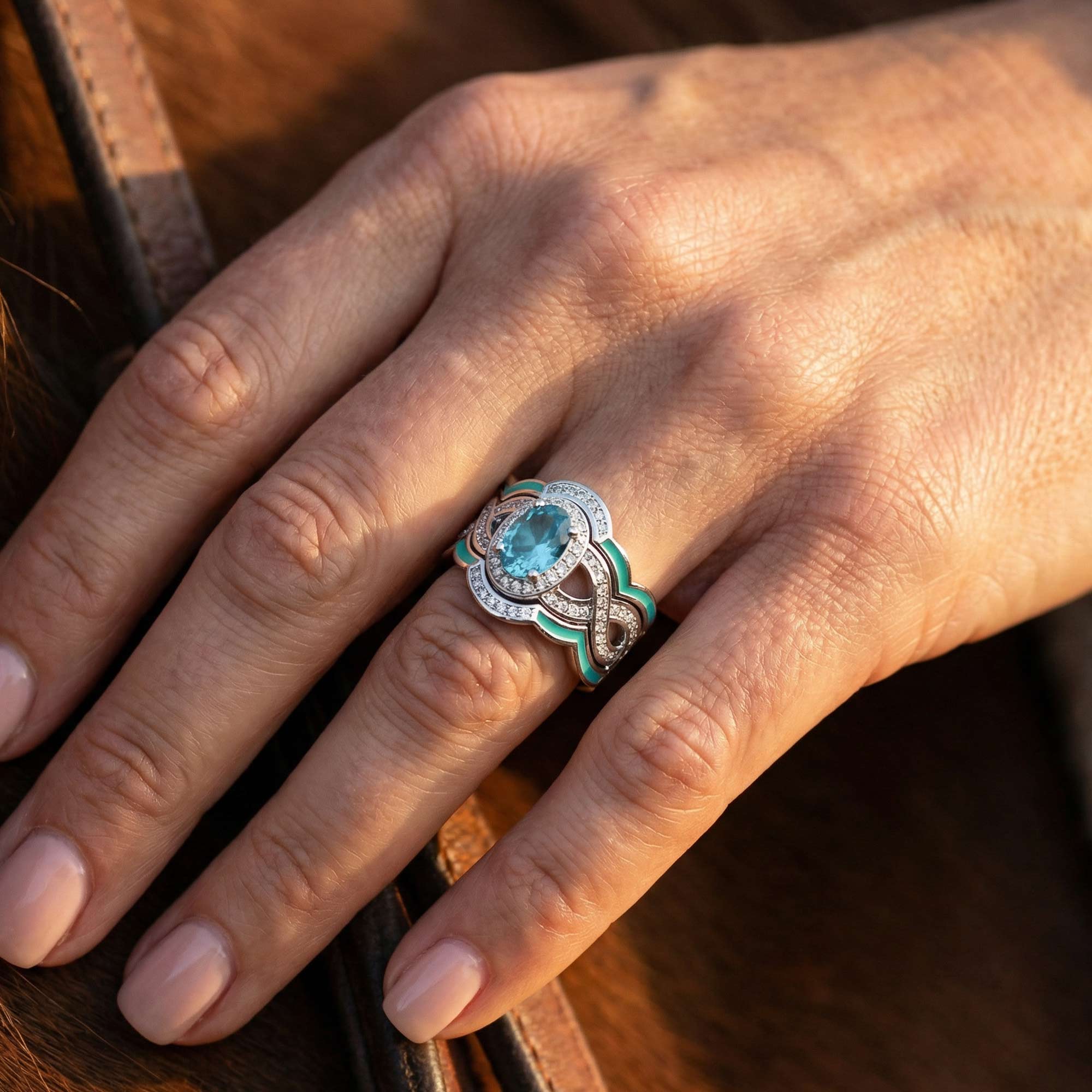 Sunset Canyons Ring - Aquamarine