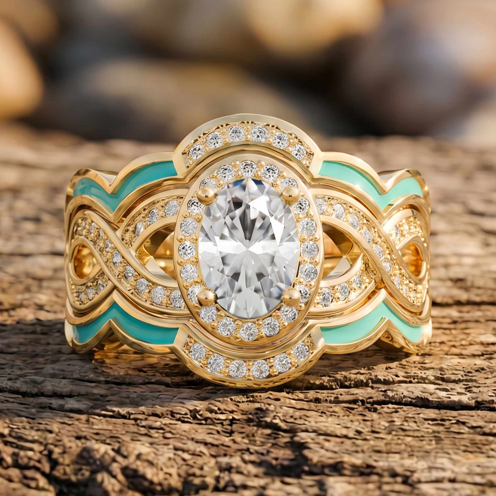 Sunset Canyons Ring - Moissanite & Gold