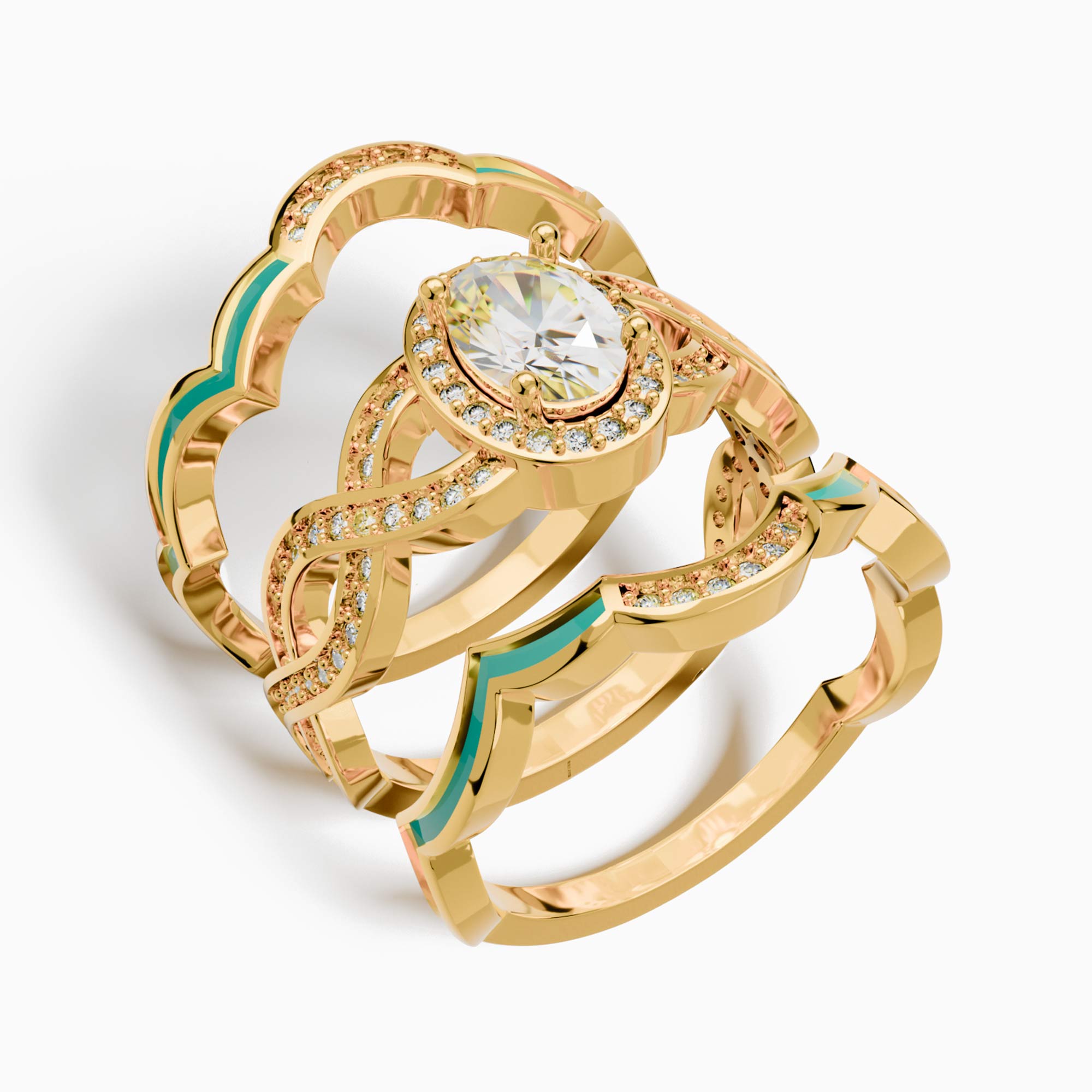 Sunset Canyons Ring - Moissanite & Gold