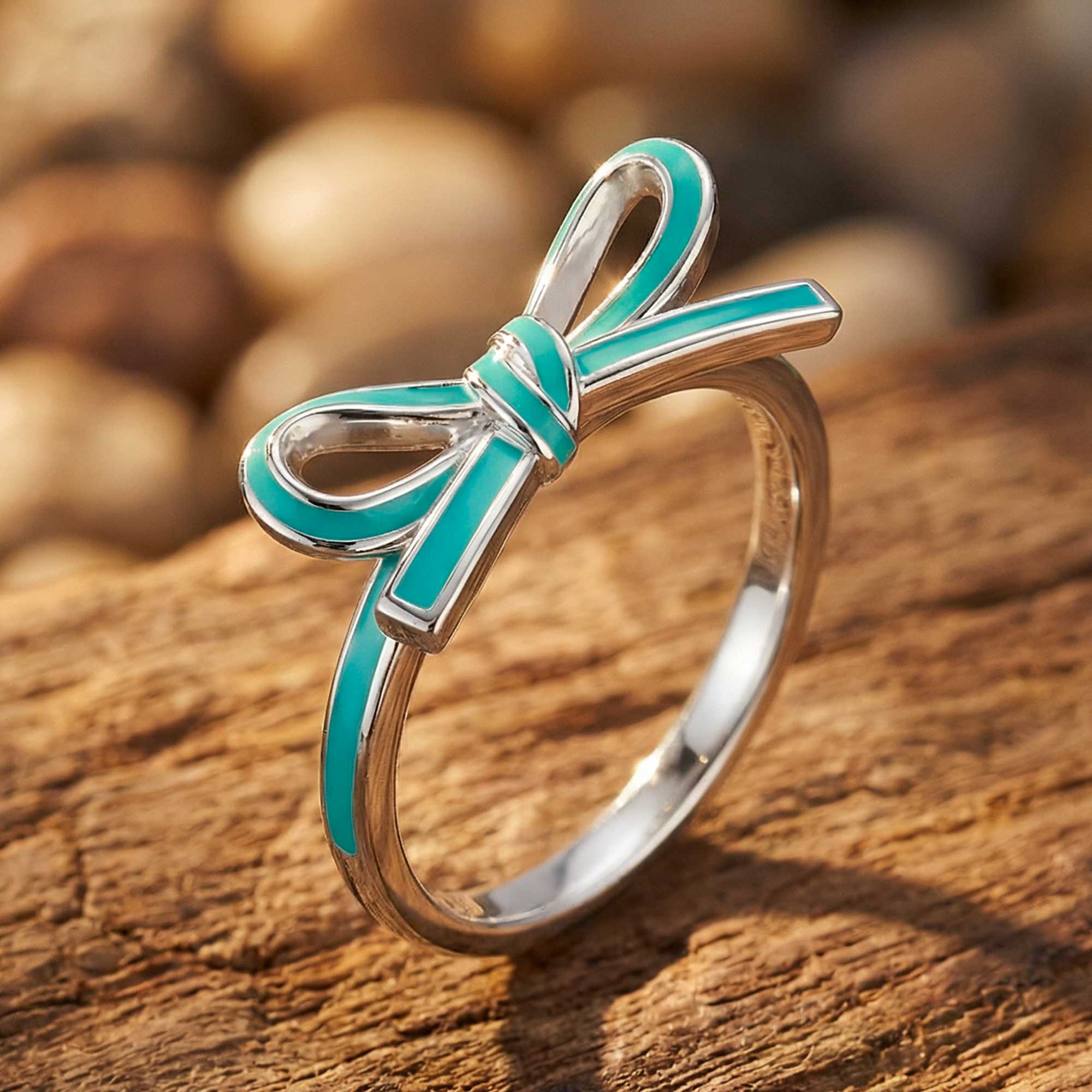 Teal Bow Ring