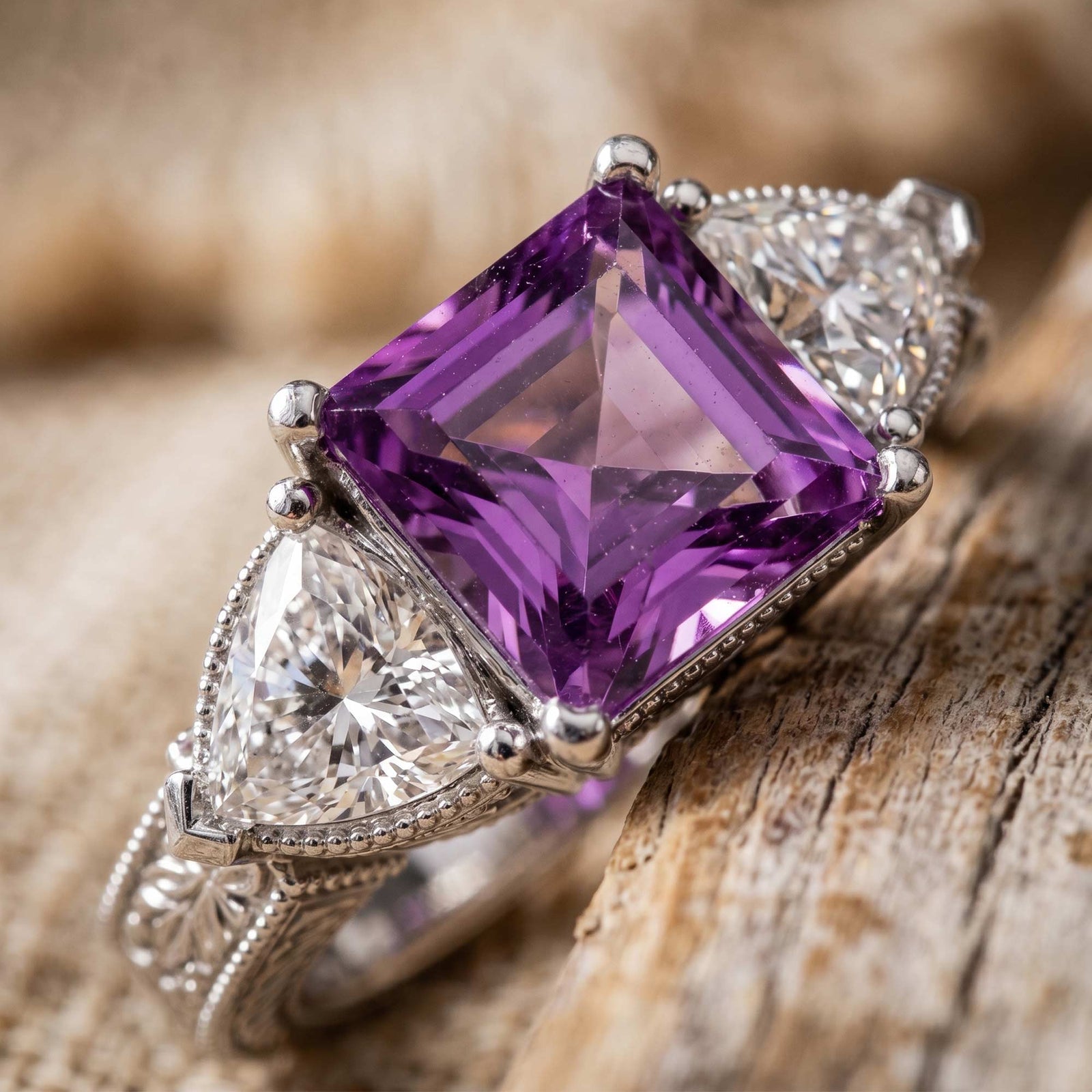 Tidal Embrace Ring - Amethyst