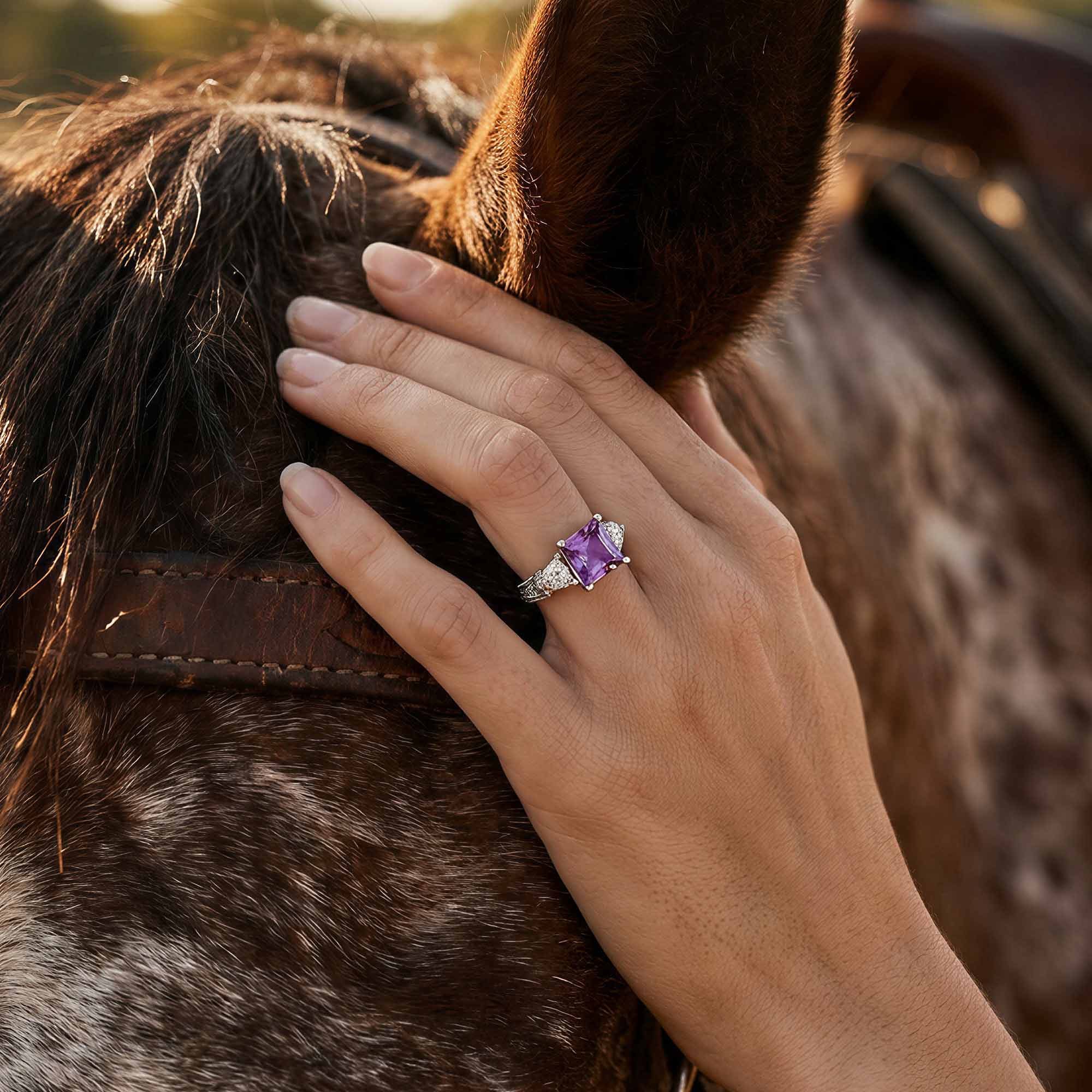 Tidal Embrace Ring - Amethyst