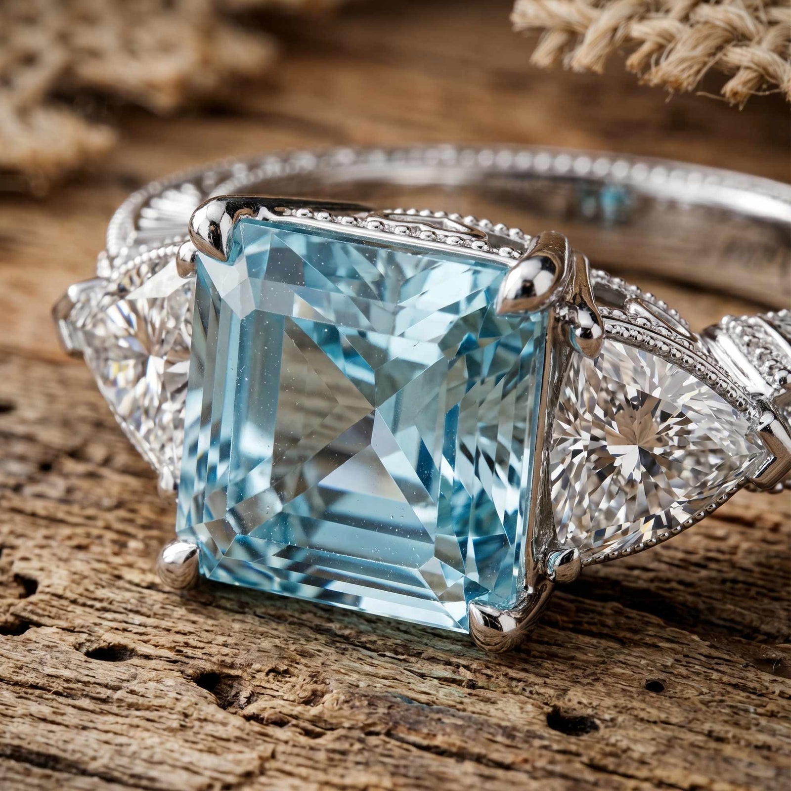 Tidal Embrace Ring - Aquamarine