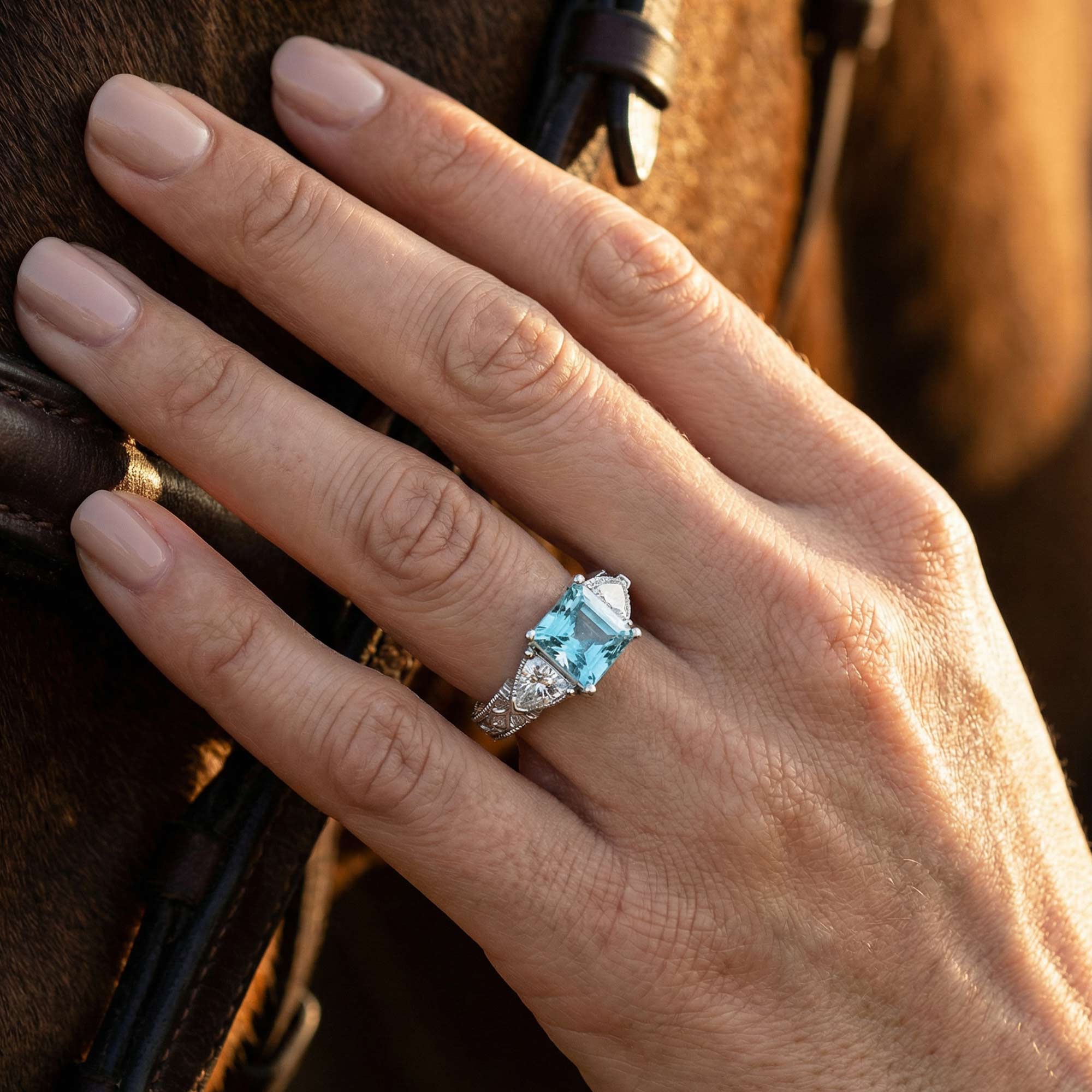 Tidal Embrace Ring - Aquamarine