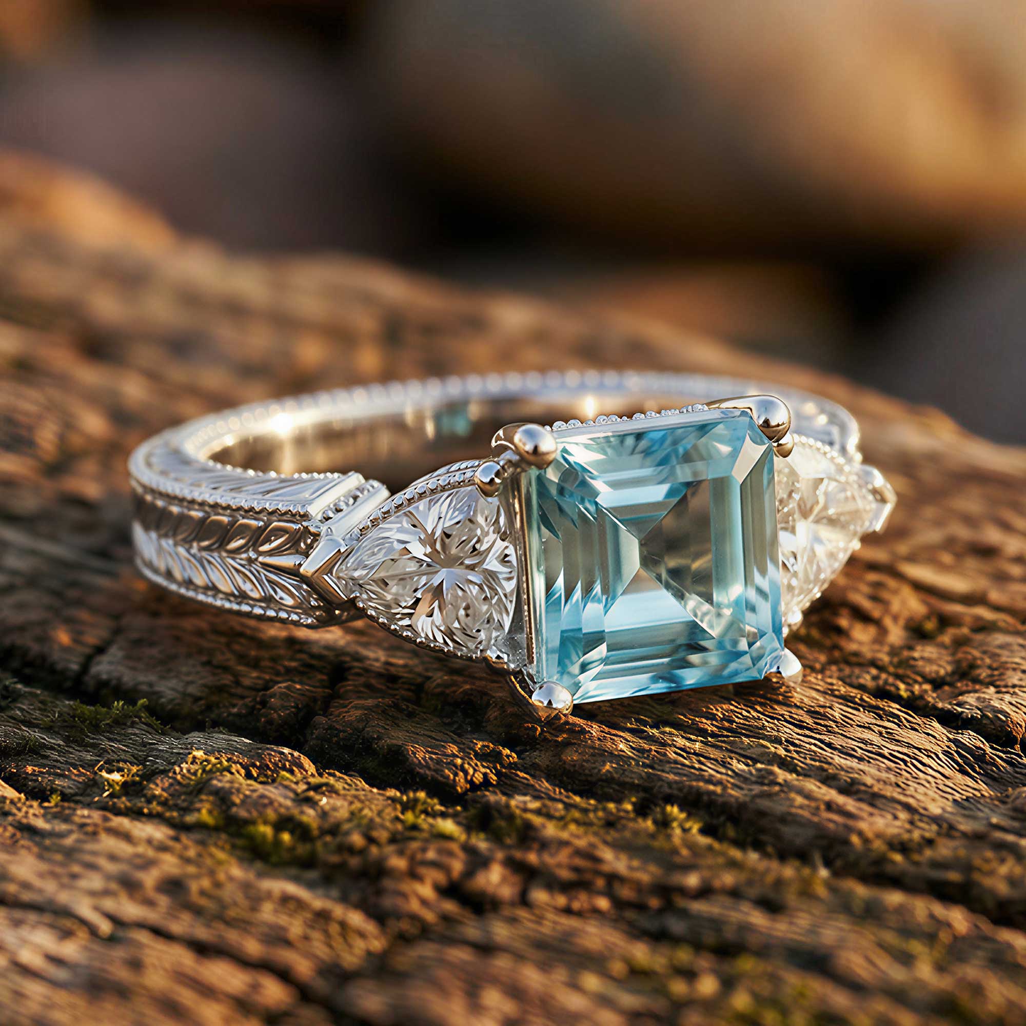Tidal Embrace Ring - Aquamarine