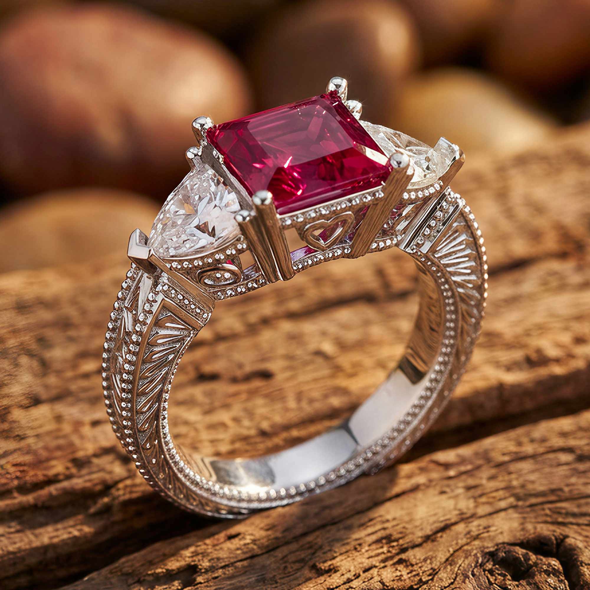 Tidal Embrace Ring - Ruby