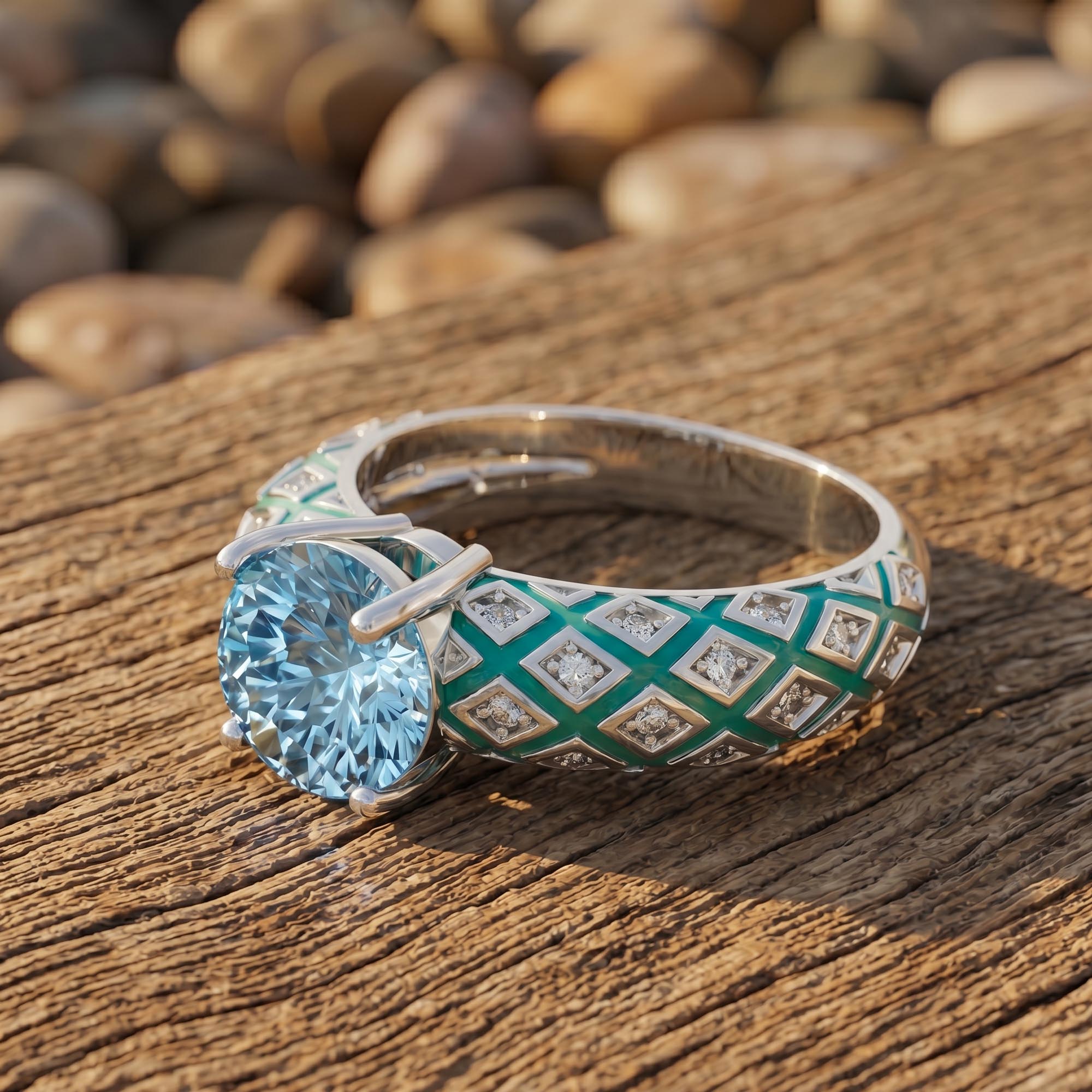 Velour Luma Ring - Aquamarine