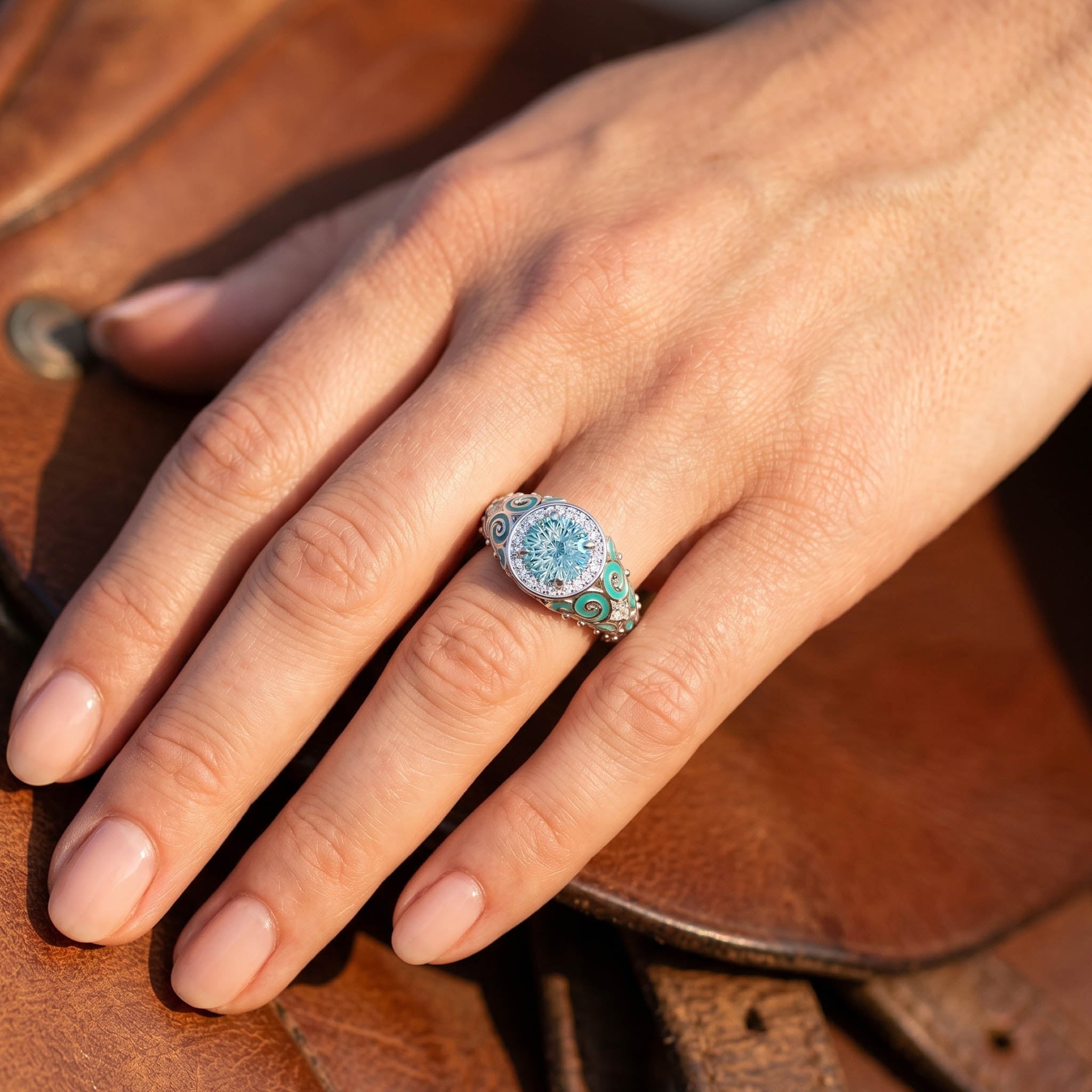 Virel Crest Ring - Aquamarine