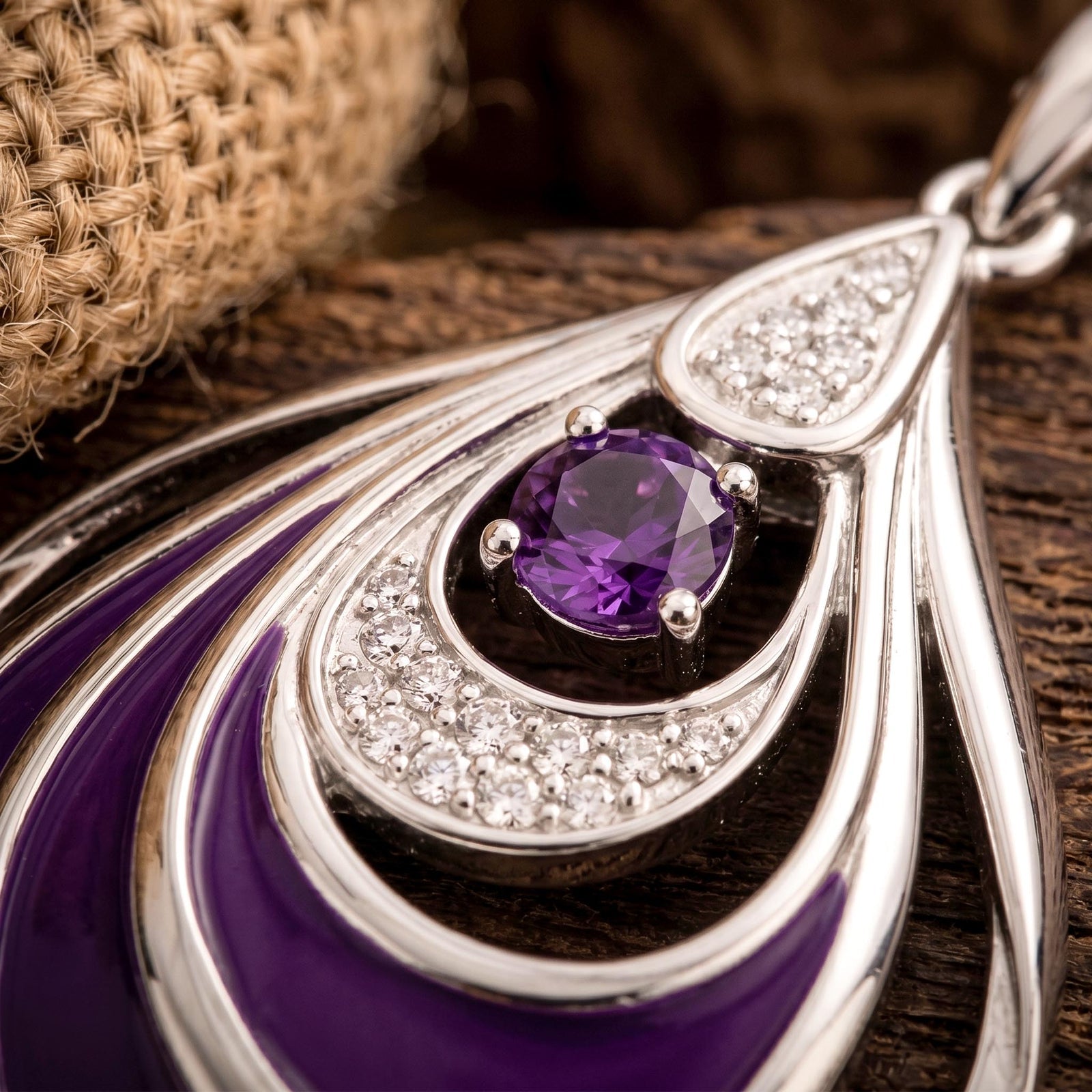 Zephyr Teardrop Necklace - Amethyst & Purple