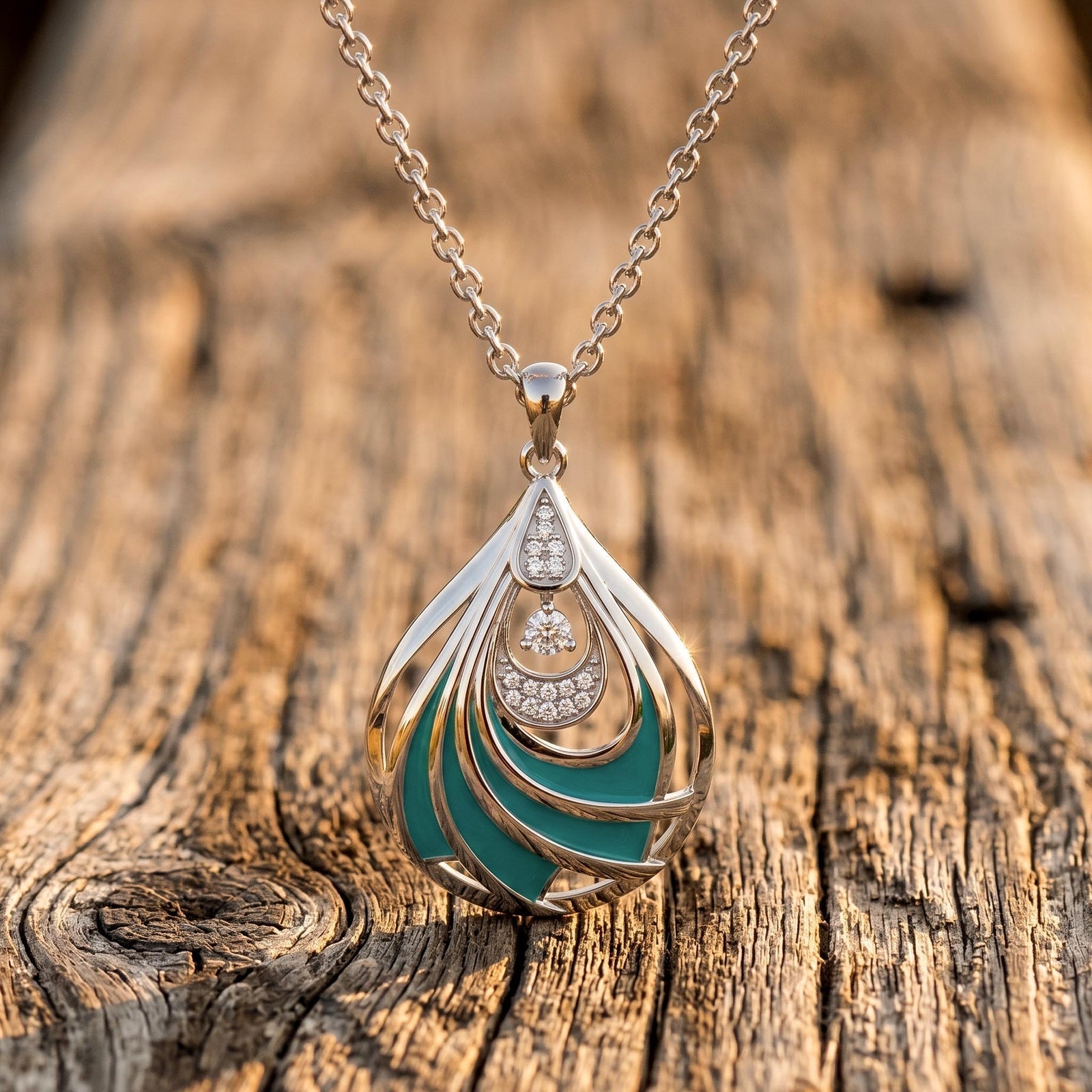 Zephyr Teardrop Necklace - Moissanite