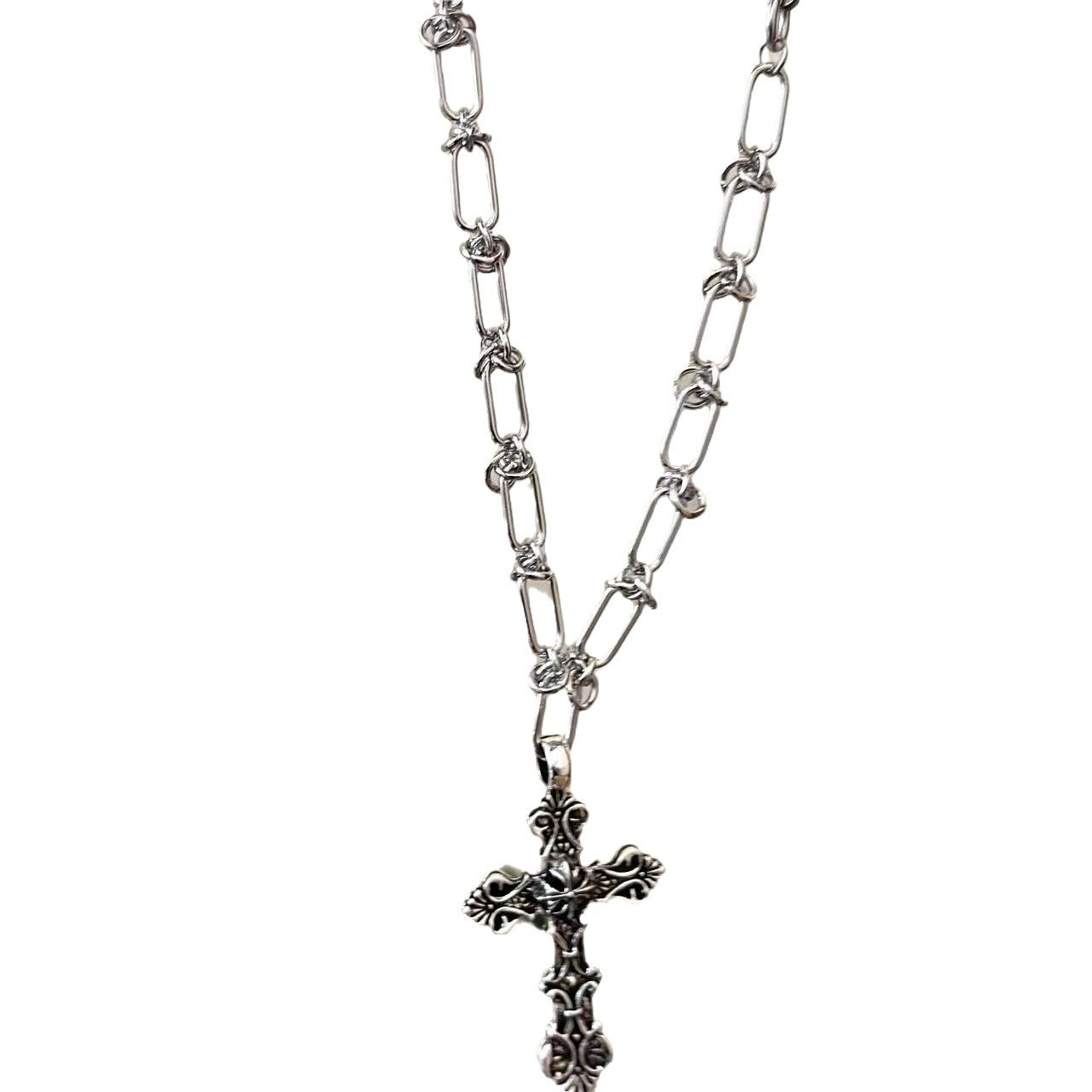 Punk-Style Cross Pendant Necklace