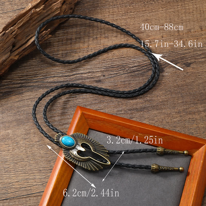 Clearance: Western Eagle Bird Turquoise Stone Bolo Tie