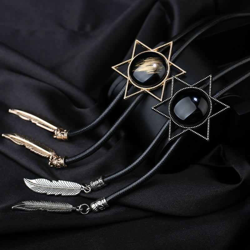 Clearance: Hexagram Star Gemstone Shirt Collar Bolo Tie