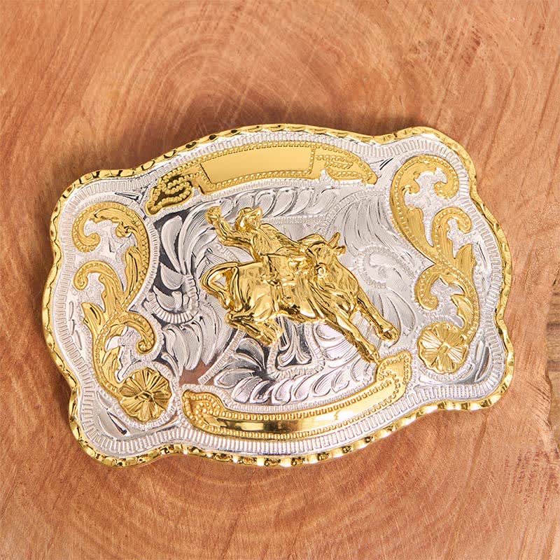 Gold Horseback Riding DIY Western Cowboy Buckle Leather Belt