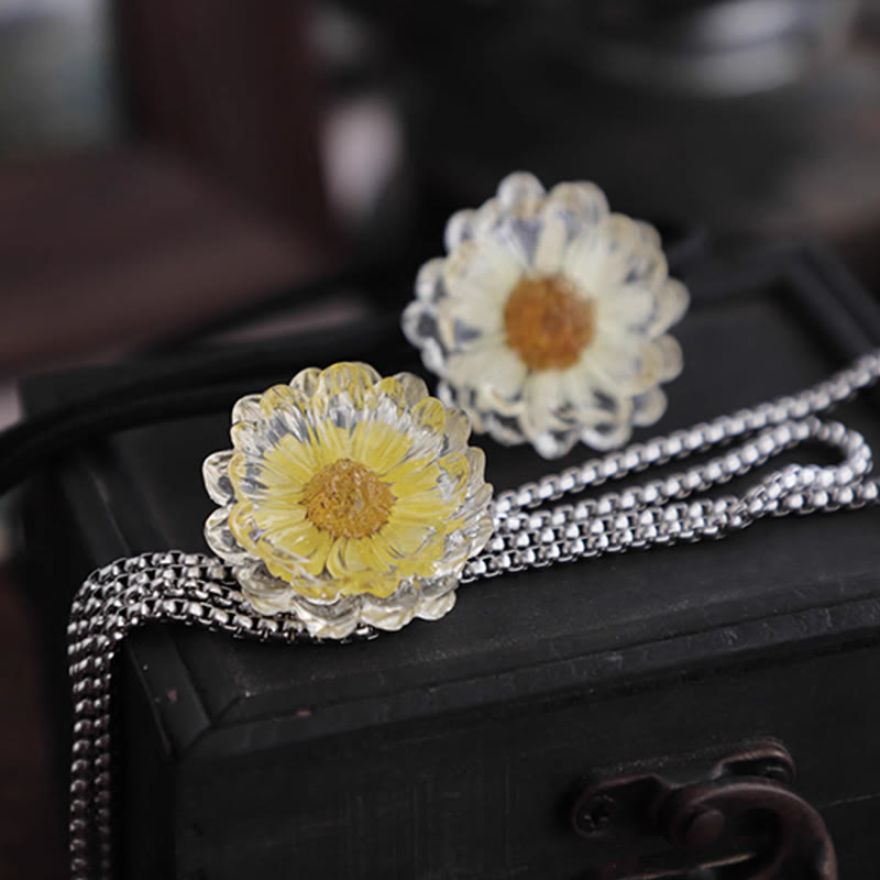 Handmade Dried Flower Daisy Women's Bolo Tie