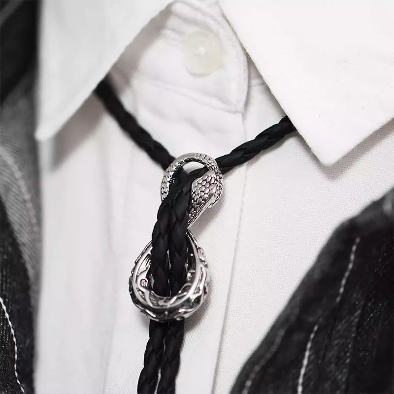 Vintage Silver Spirit Snake Bolo Tie Couple Accessories