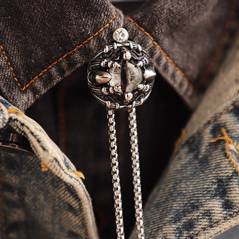 Handmade Retro Demon Eye Claws Steel Chain Bolo Tie