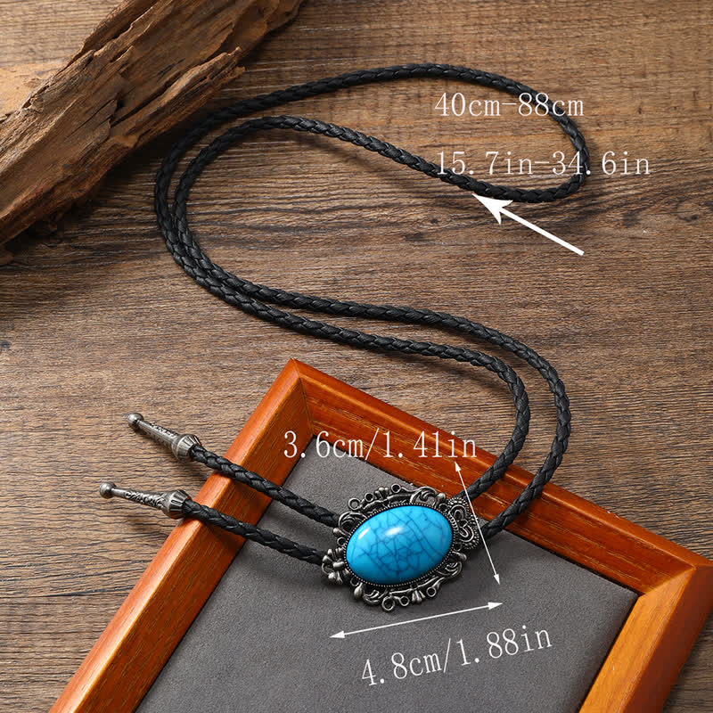 Western Eagle Bird Turquoise Stone Bolo Tie