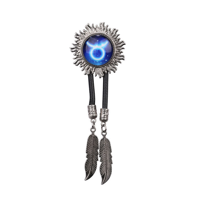 Zodiac Sign Series Retro Metal Bolo Ties