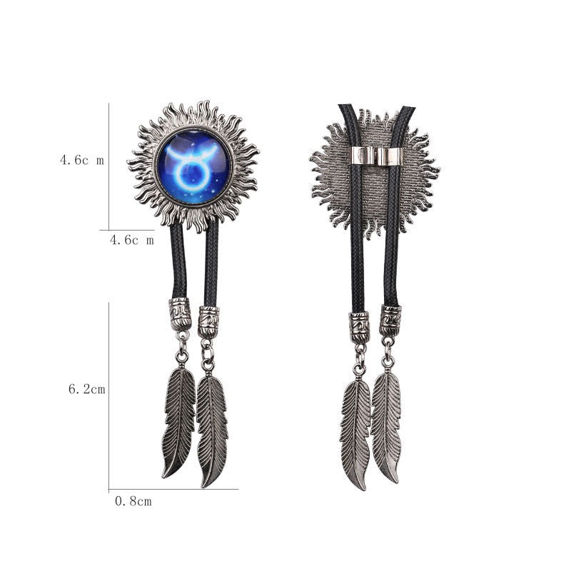 Zodiac Sign Series Retro Metal Bolo Ties