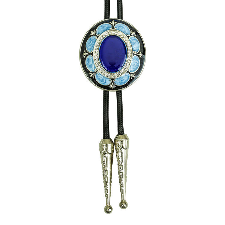 Vintage Onyx and Enamel Bolo Tie