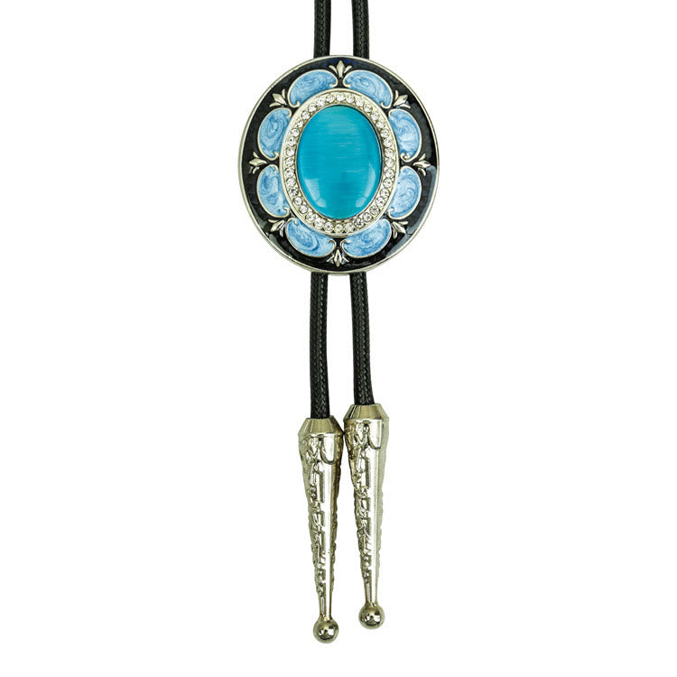 Vintage Onyx and Enamel Bolo Tie
