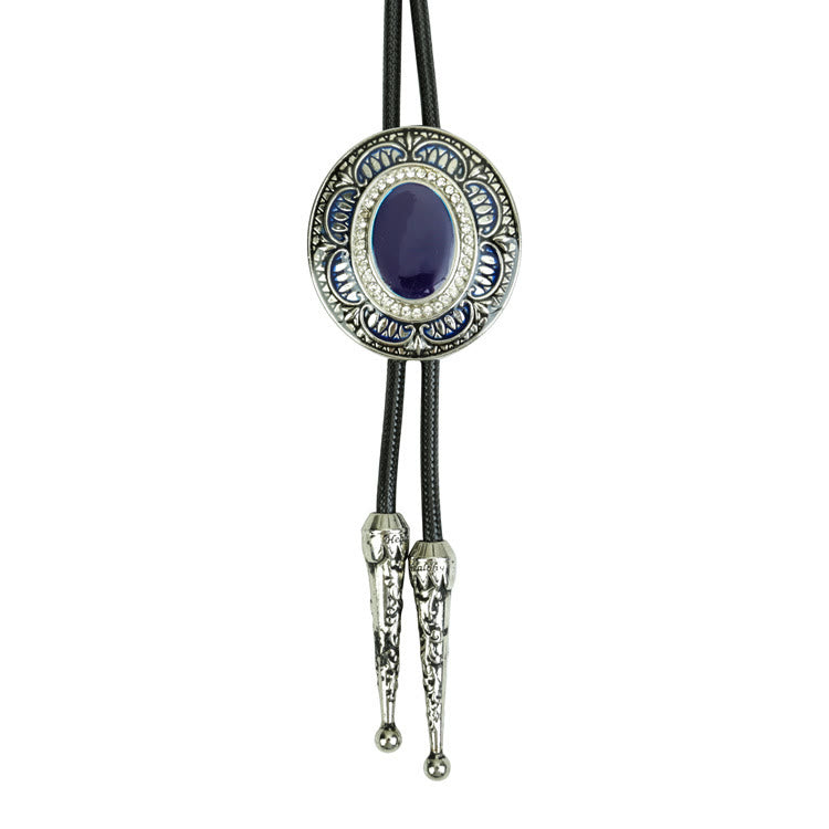 Vintage Onyx and Enamel Bolo Tie
