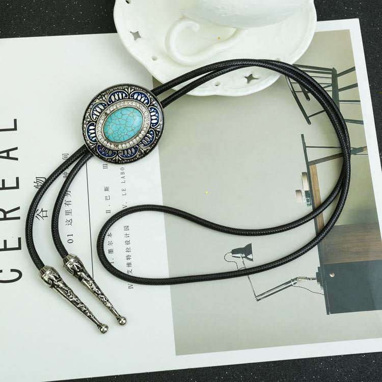 Vintage Onyx and Enamel Bolo Tie