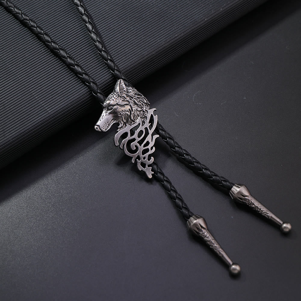 Wolf Head Pattern Retro Bolo Tie